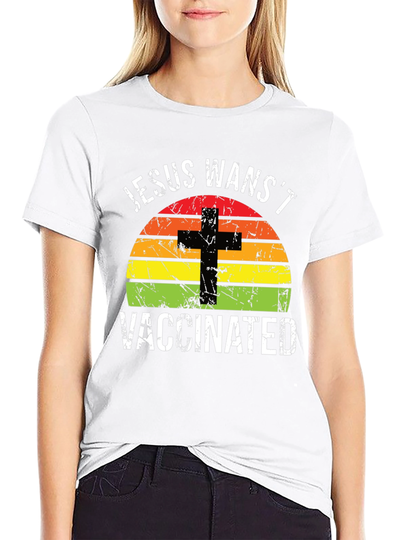 Jesus Wasnt Vaccinated Graphic T-Shirt
