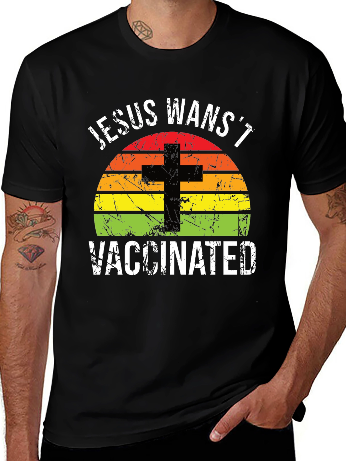 Jesus Wasnt Vaccinated Graphic T-Shirt