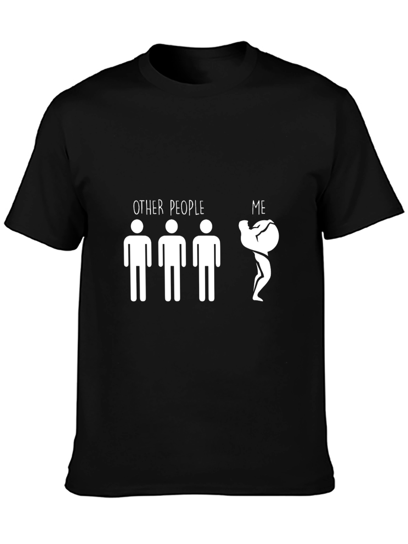 Funny T-Shirt: Other People vs. Me Black Tee