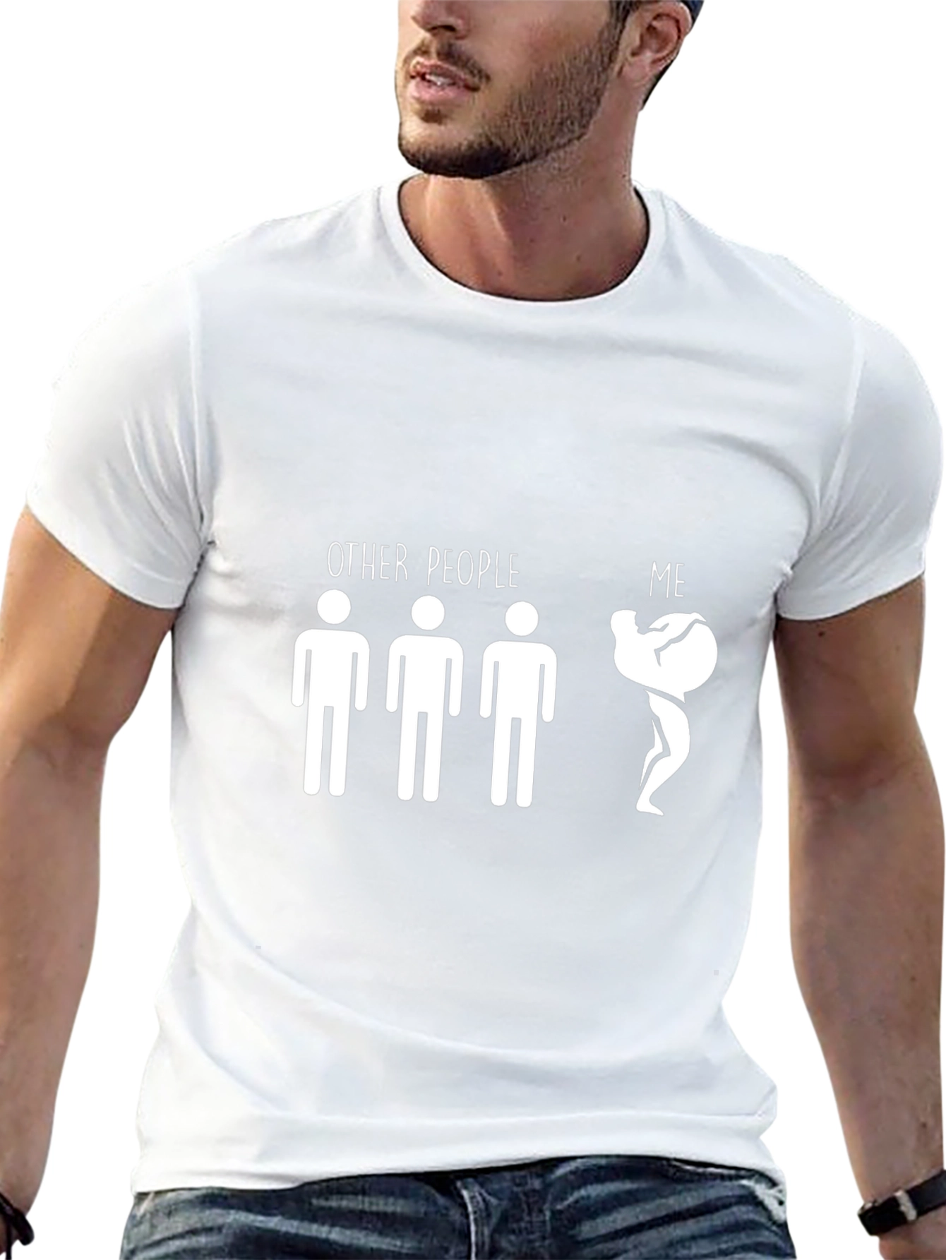 Funny T-Shirt: Other People vs. Me Black Tee