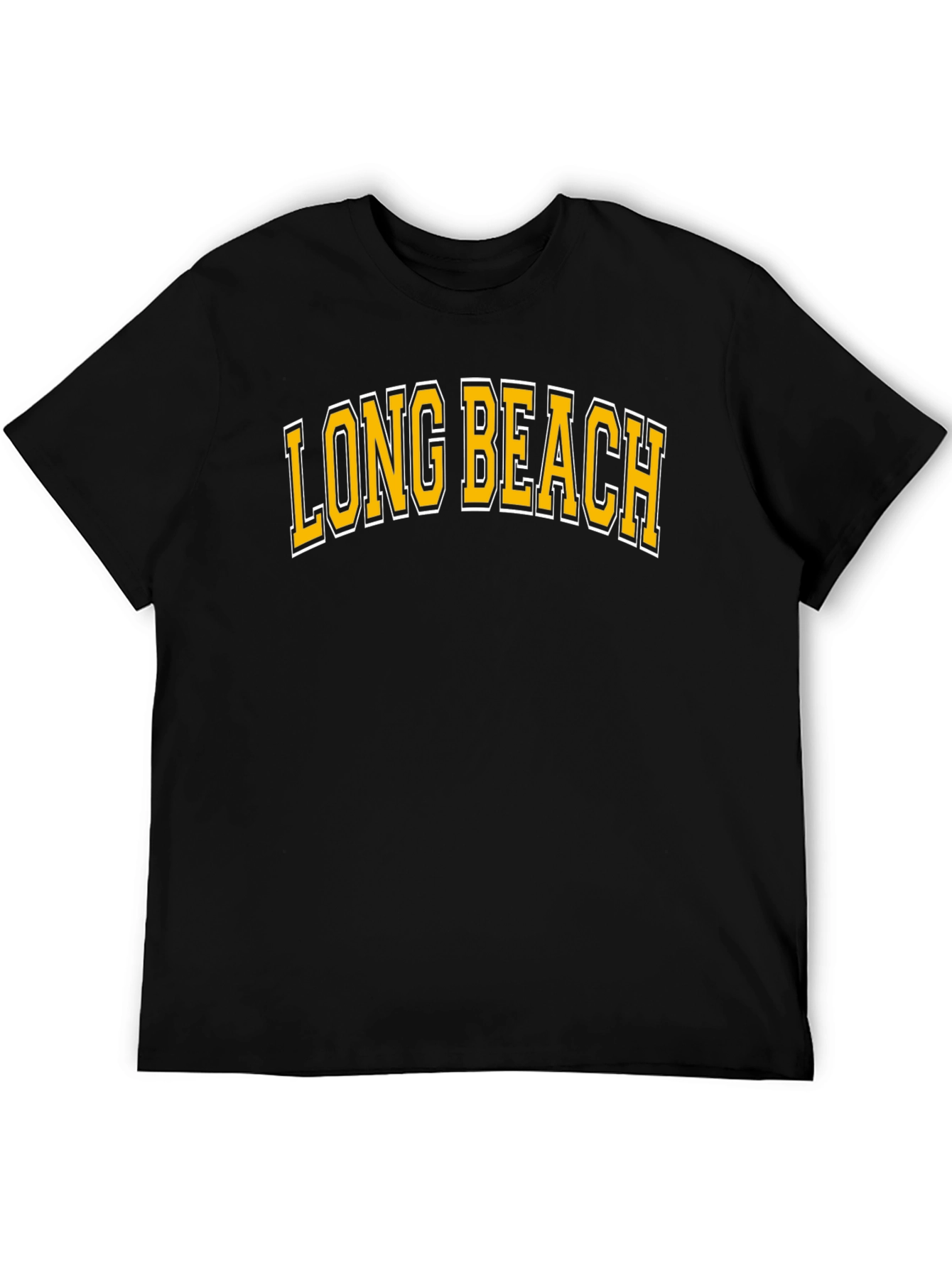 Long Beach Graphic Tee - Black Cotton Blend