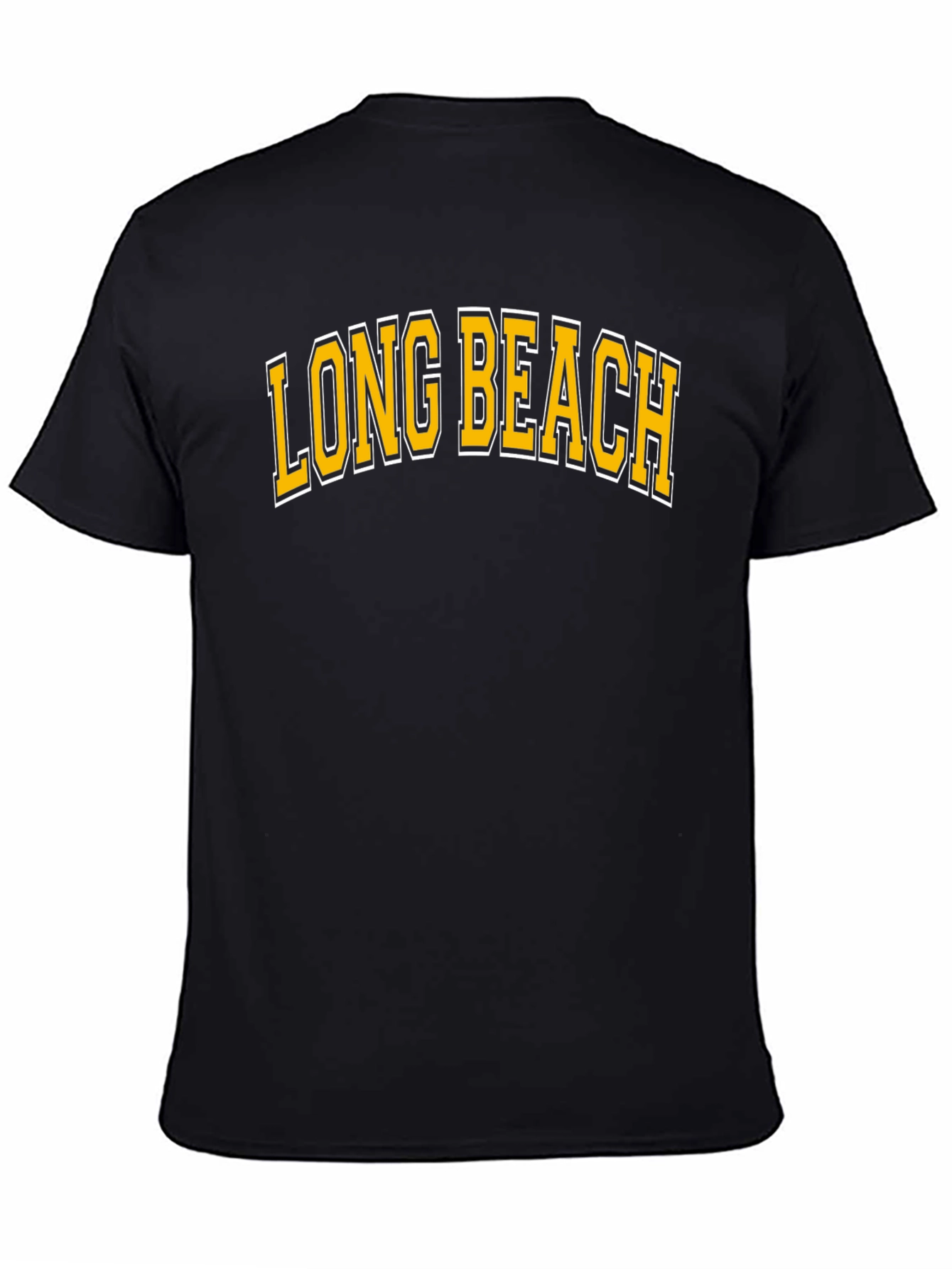 Long Beach Graphic Tee - Black Cotton Blend