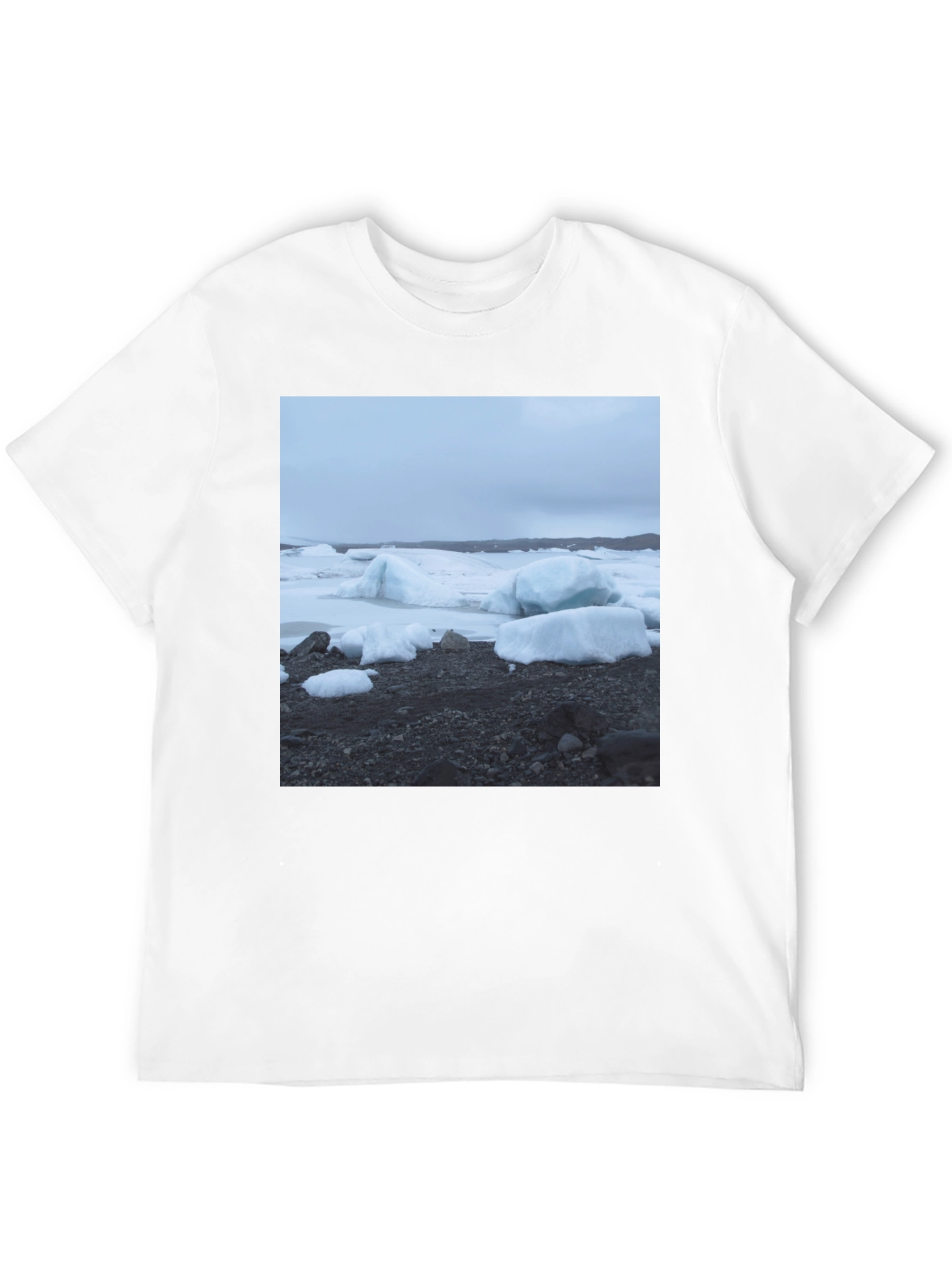 Glacier Scene Black T-Shirt