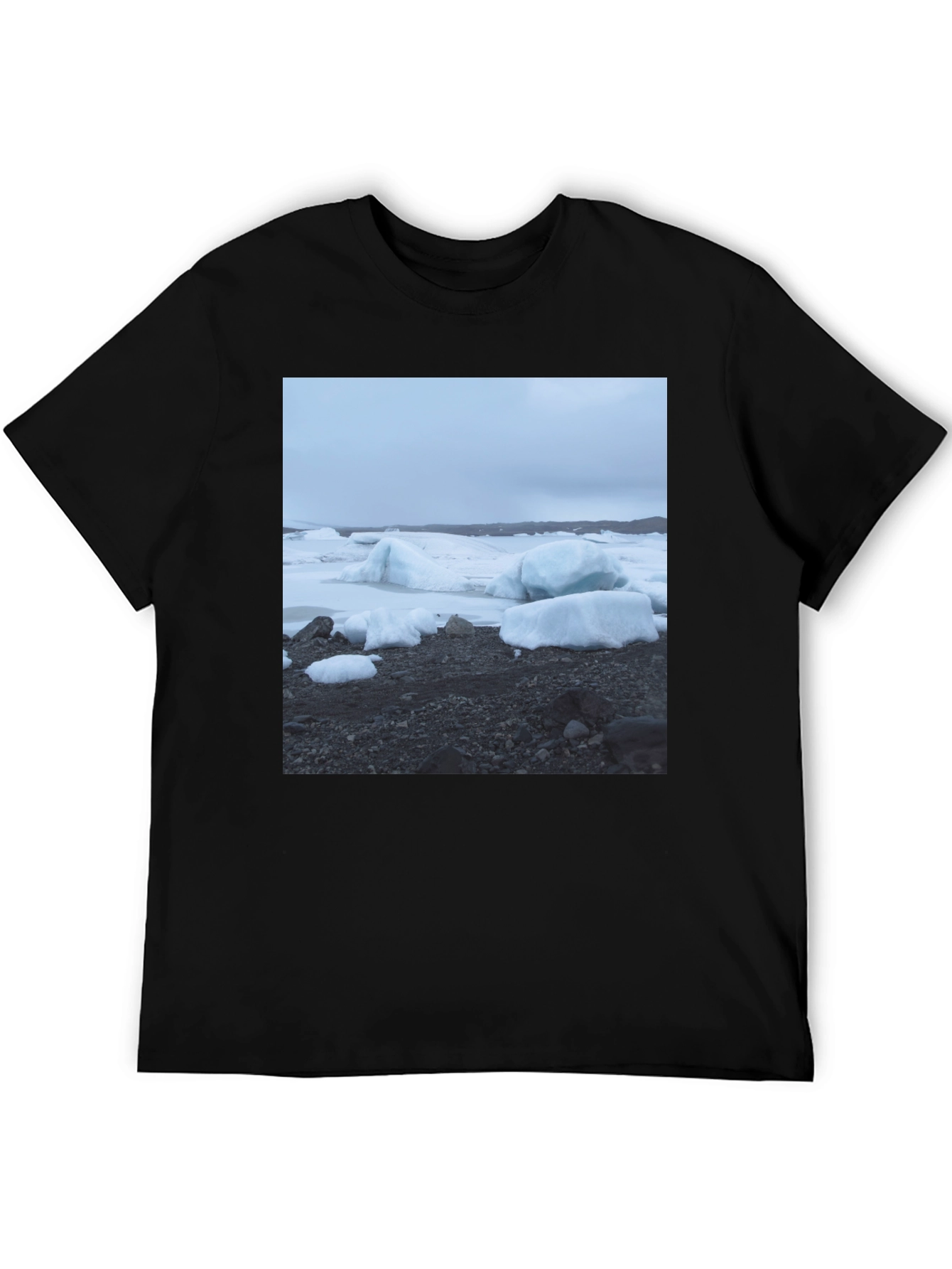 Glacier Scene Black T-Shirt