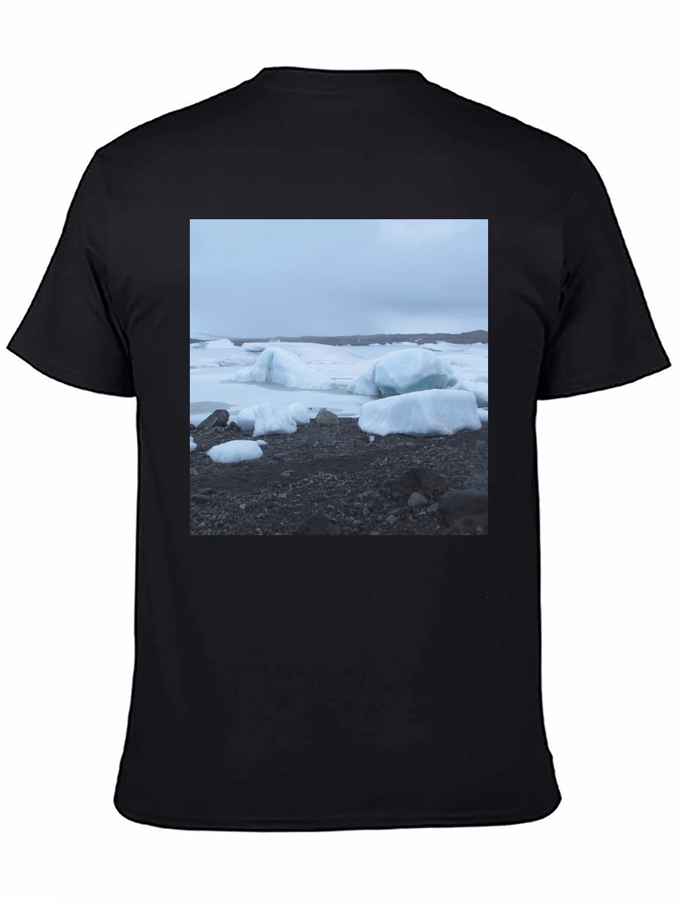 Glacier Scene Black T-Shirt