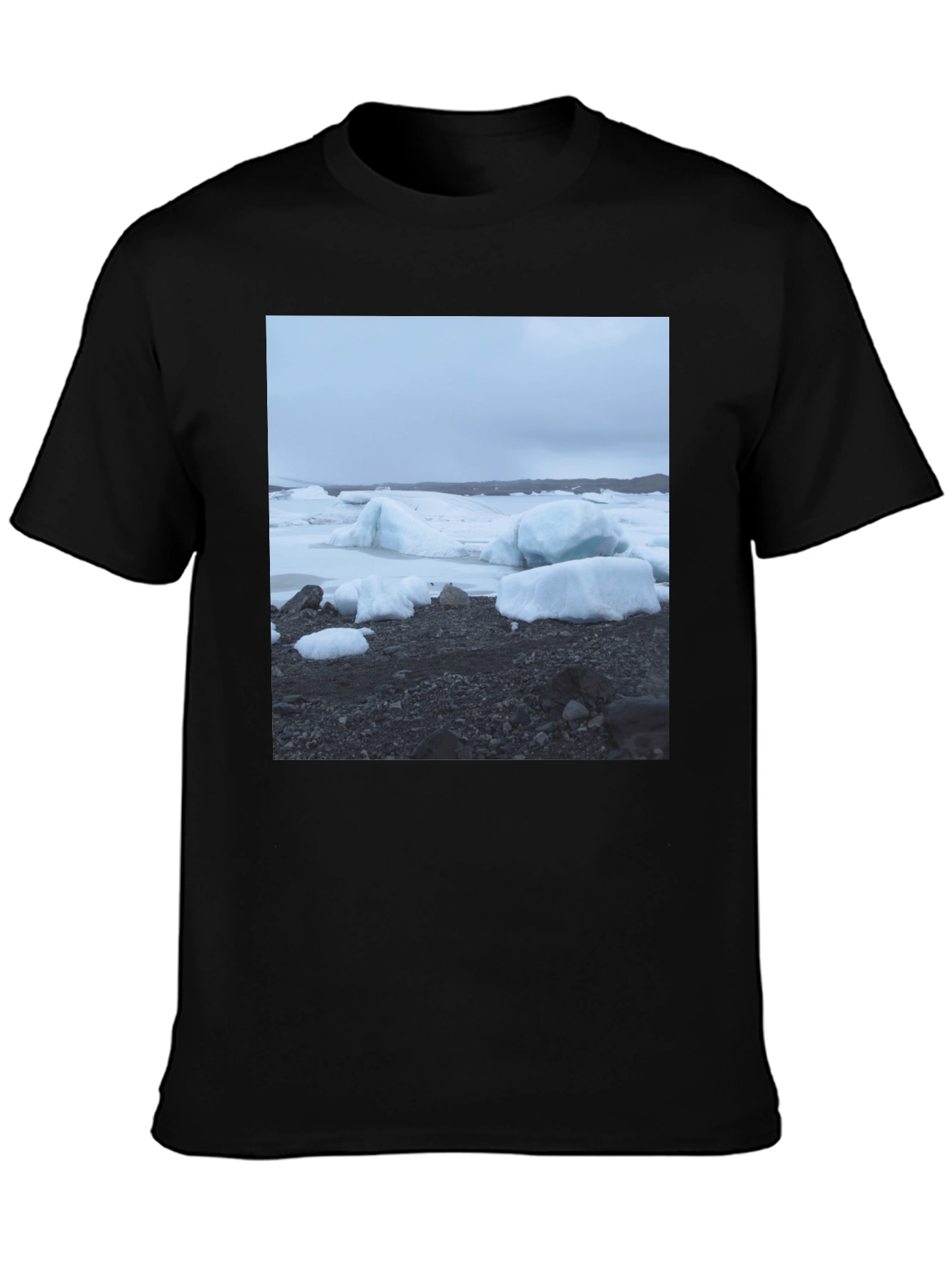 Glacier Scene Black T-Shirt