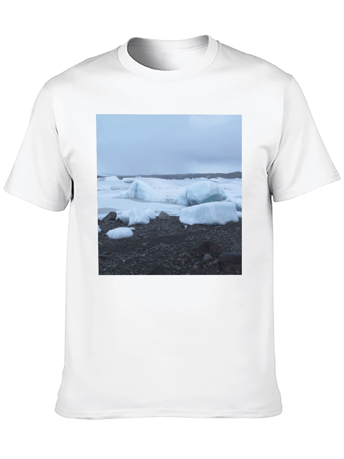 Glacier Scene Black T-Shirt