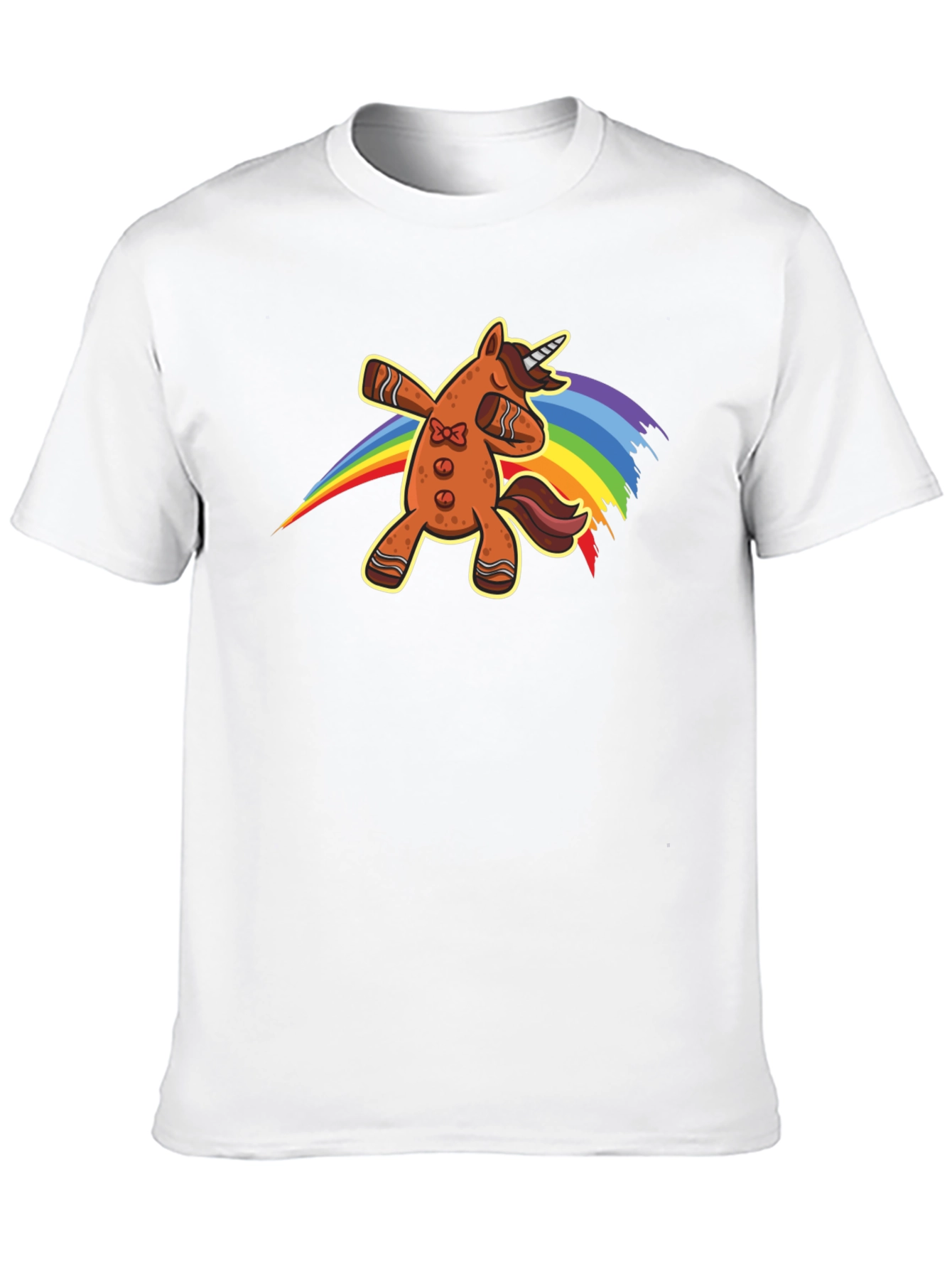 Gingerbread Unicorn Dab Rainbow T-Shirt