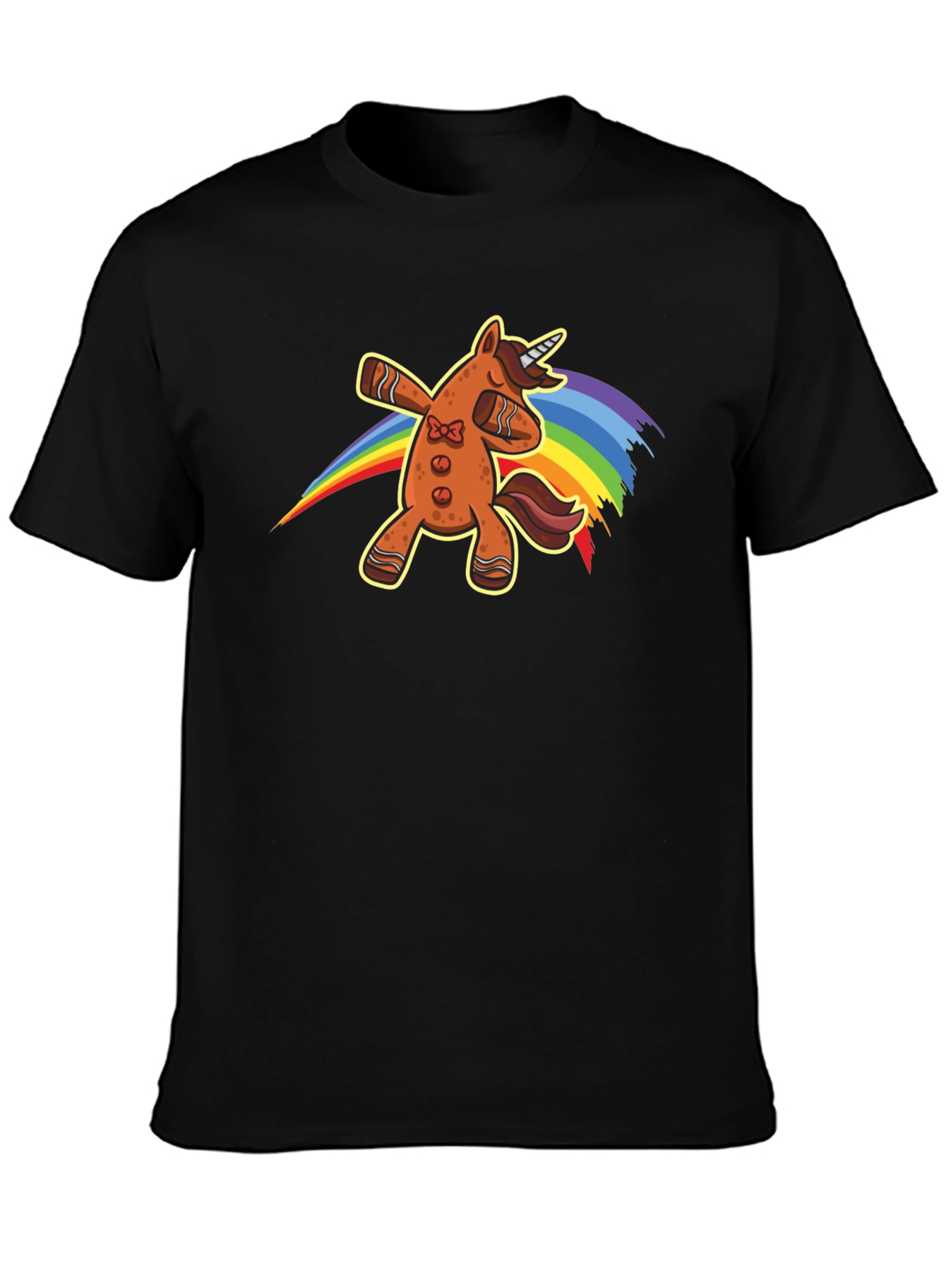Gingerbread Unicorn Dab Rainbow T-Shirt