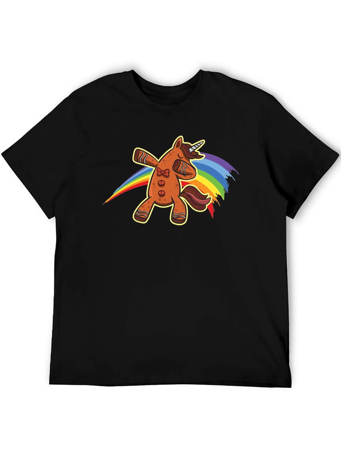 Gingerbread Unicorn Dab Rainbow T-Shirt