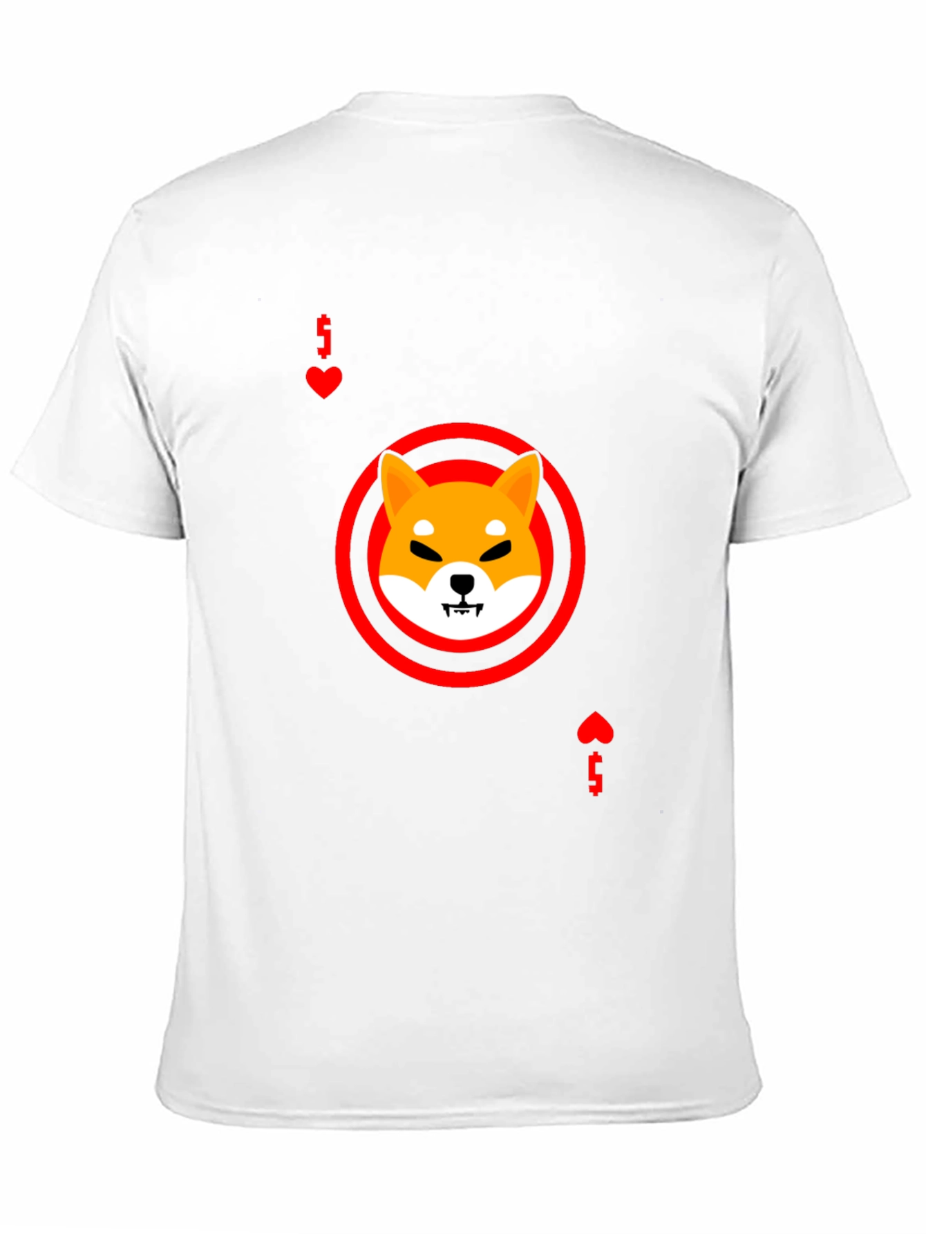 Shiba Inu Ace of Hearts Graphic Black T-Shirt