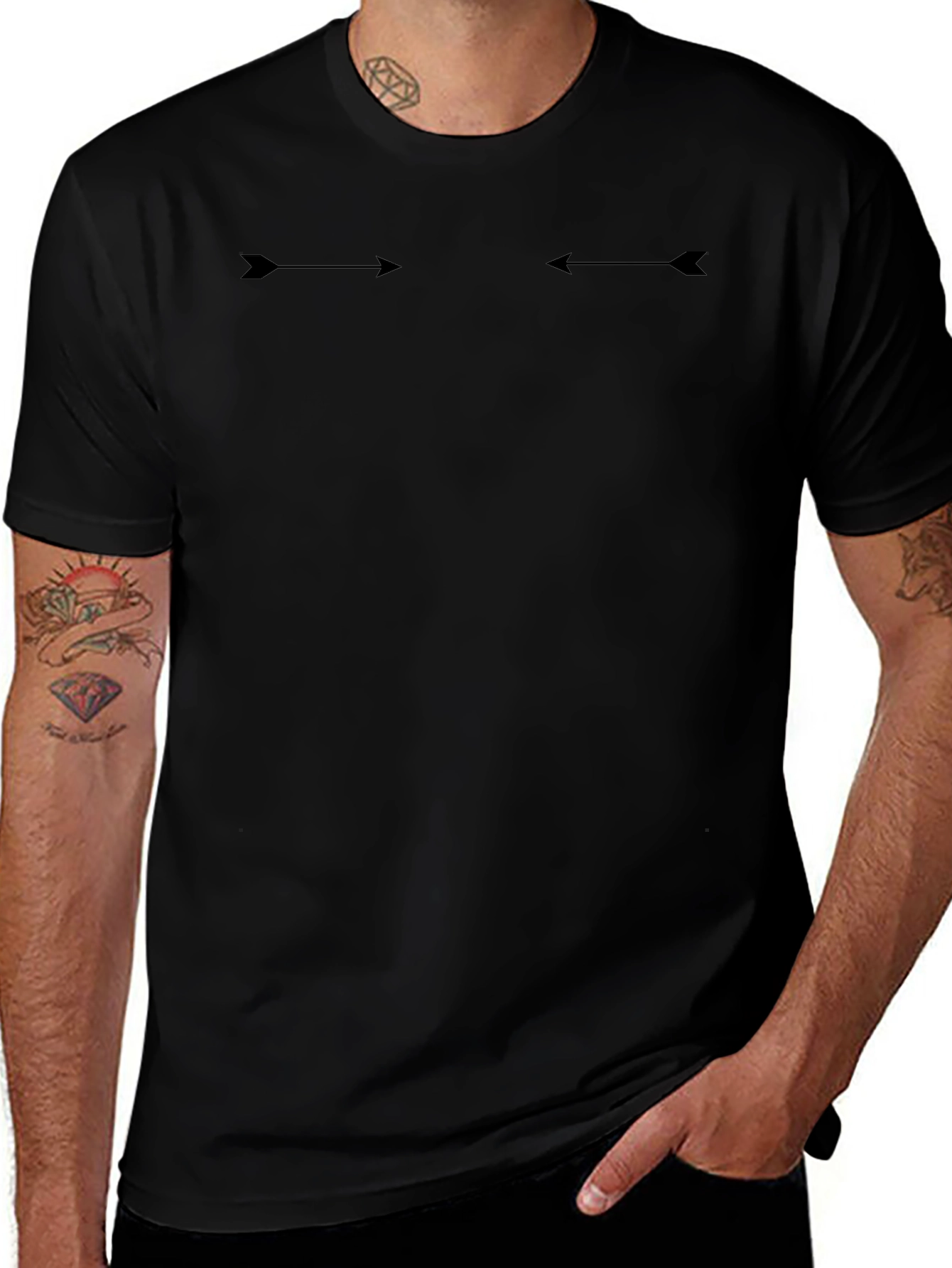 Arrow Graphic Black T-Shirt - Mens Casual Tee