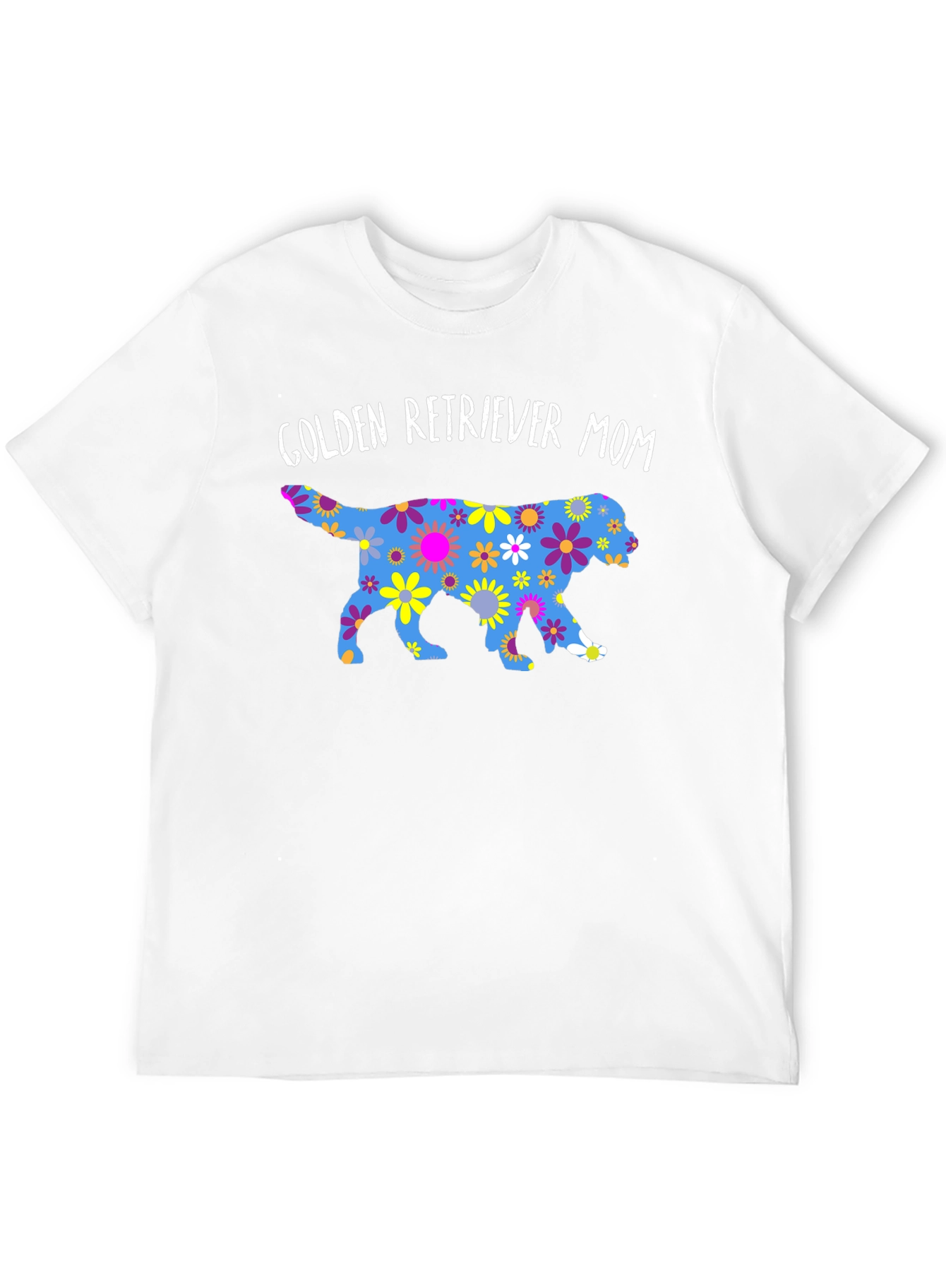 Golden Retriever Mom Floral Print T-Shirt