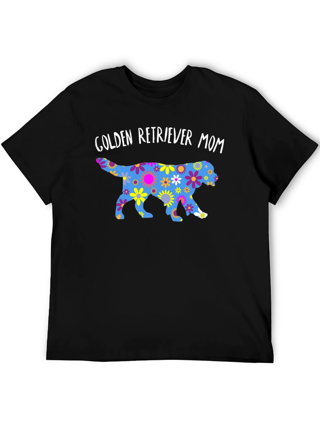 Golden Retriever Mom Floral Print T-Shirt