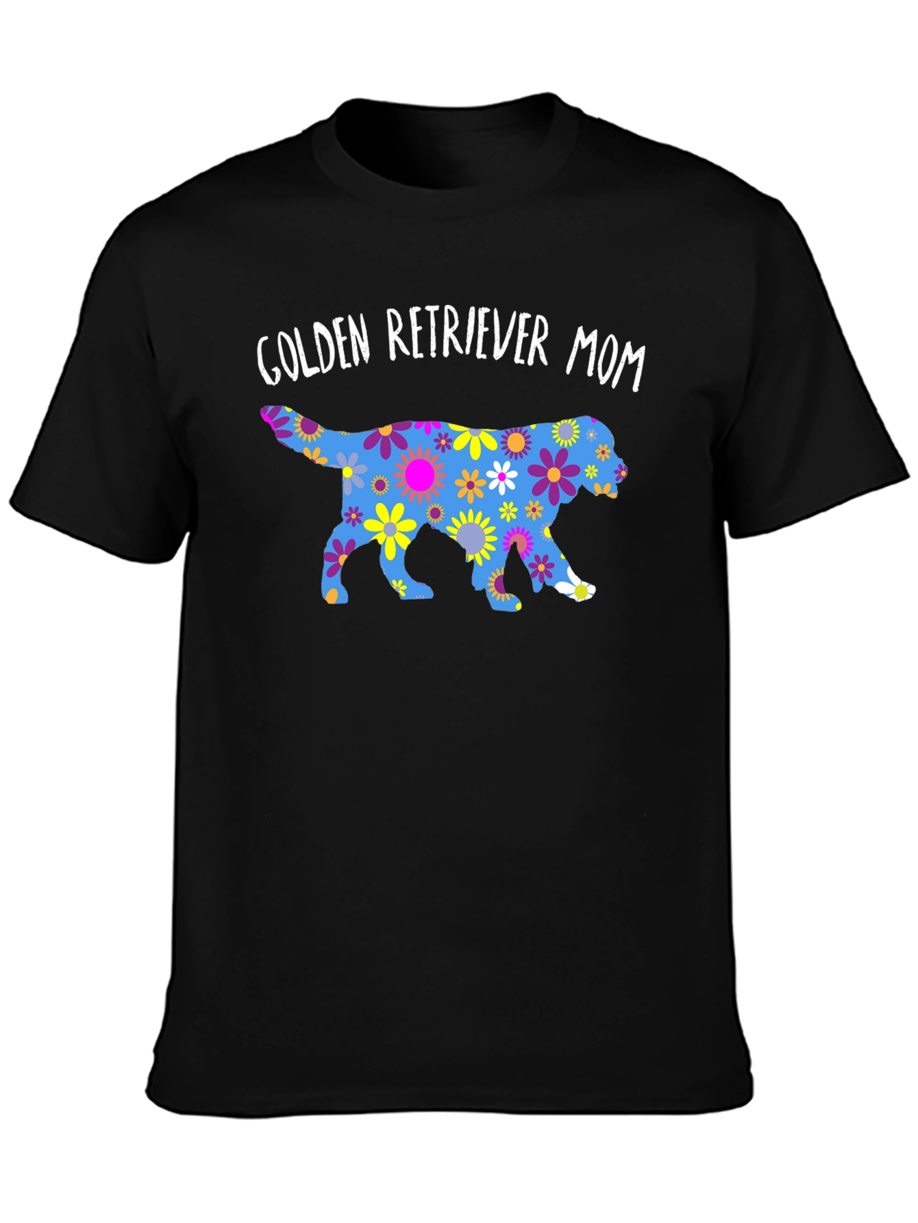 Golden Retriever Mom Floral Print T-Shirt