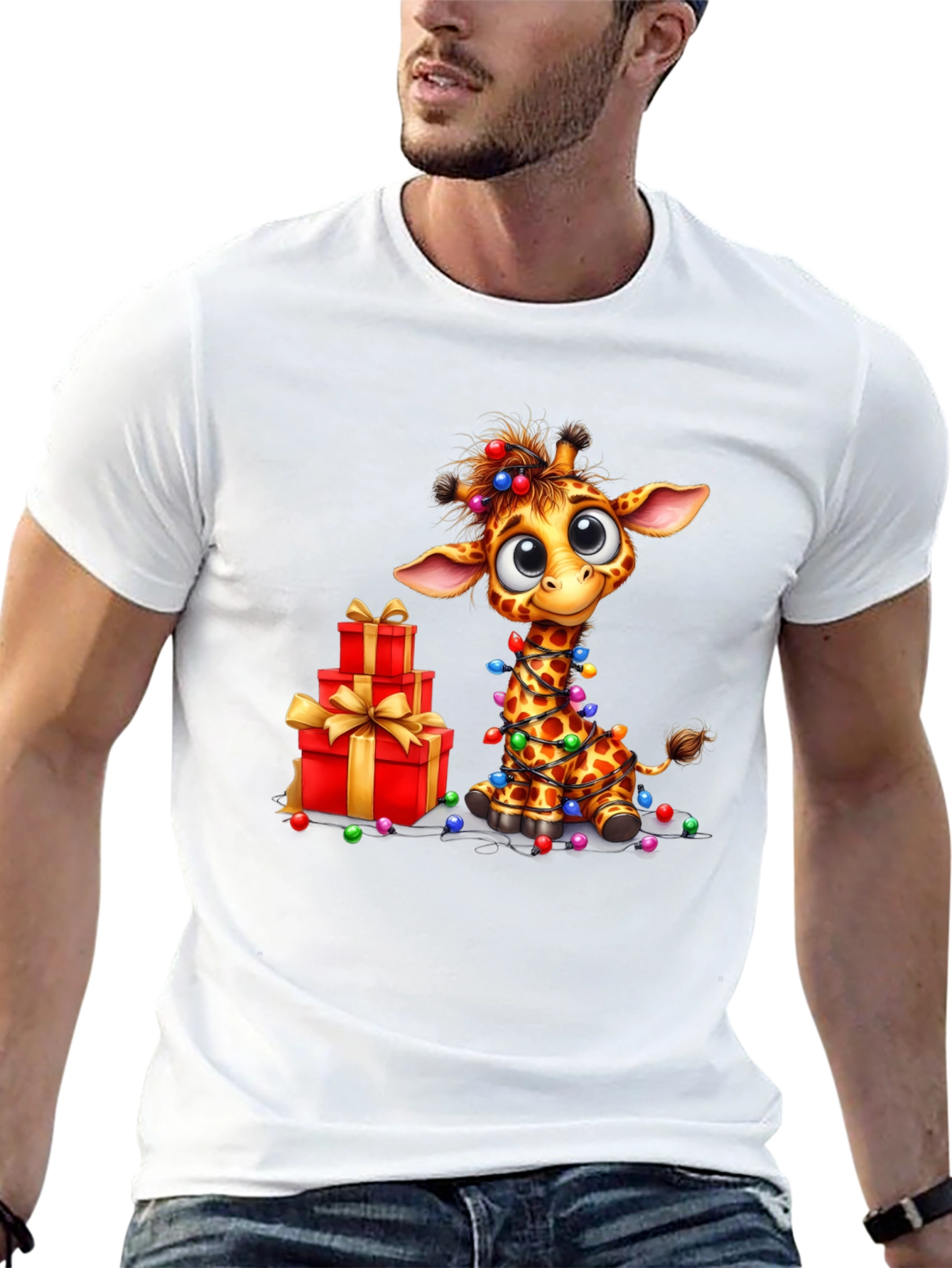 Festive Giraffe Christmas T-Shirt