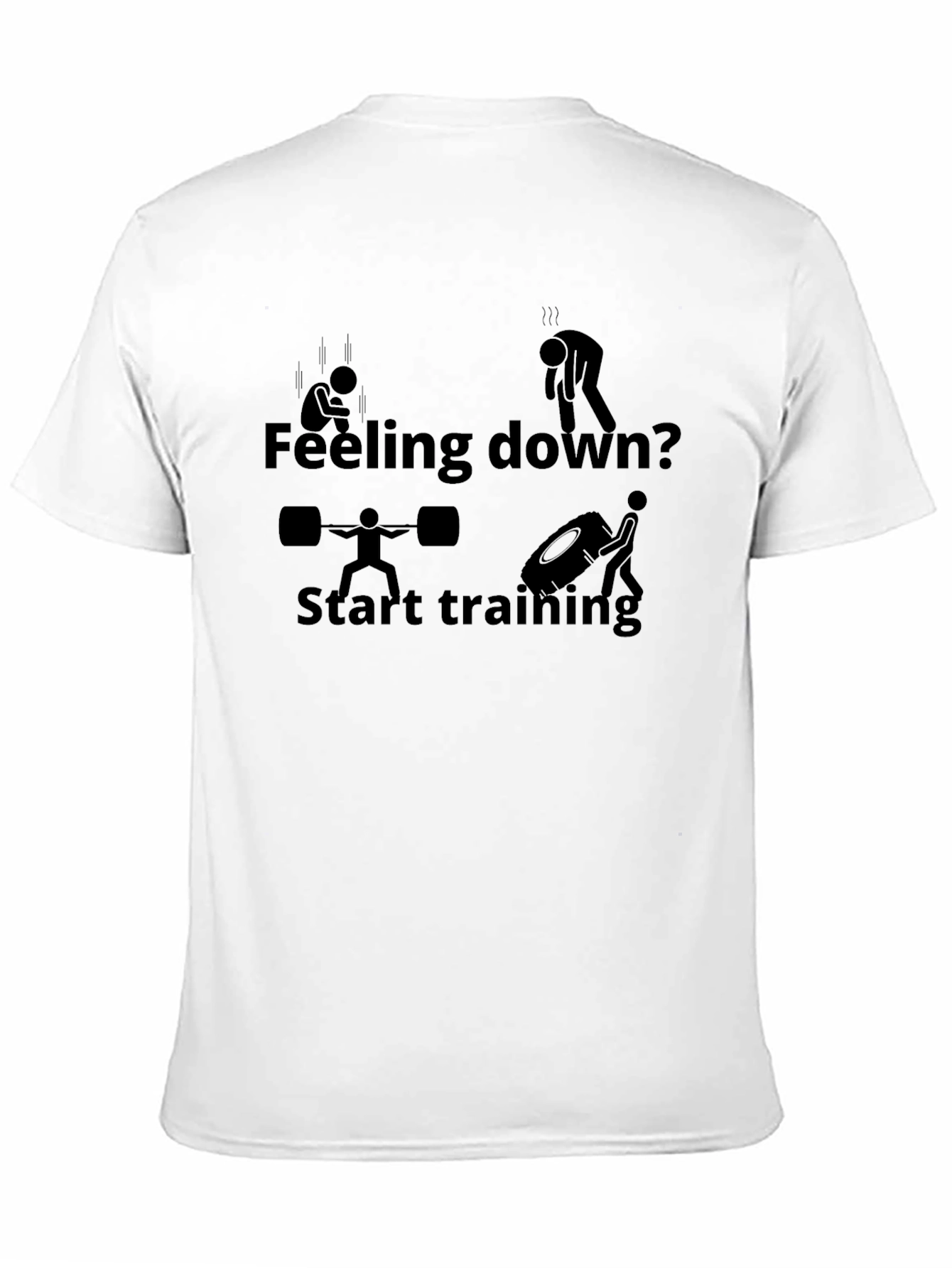 Feeling Down? Start Training Black Graphic T-Shirt