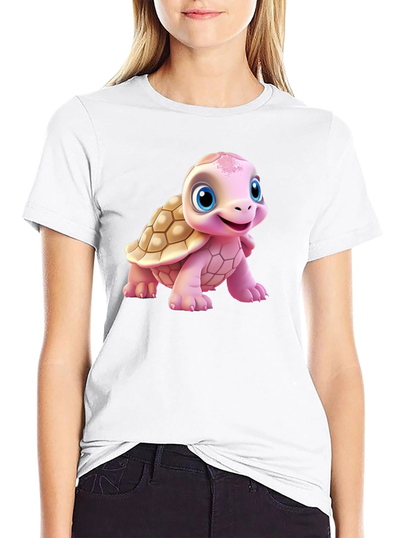 Cute Turtle Graphic Tee - Black Unisex T-Shirt