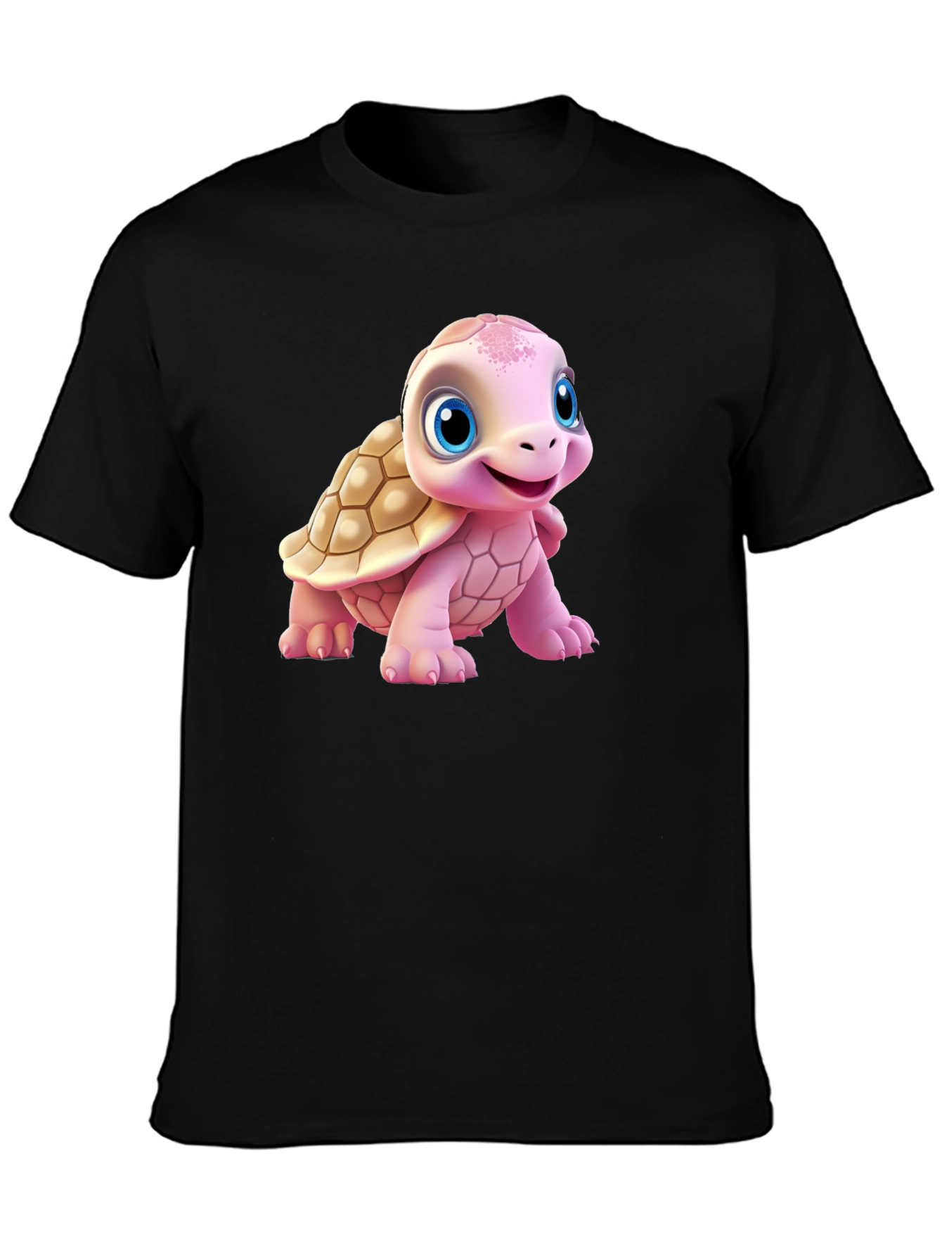 Cute Turtle Graphic Tee - Black Unisex T-Shirt