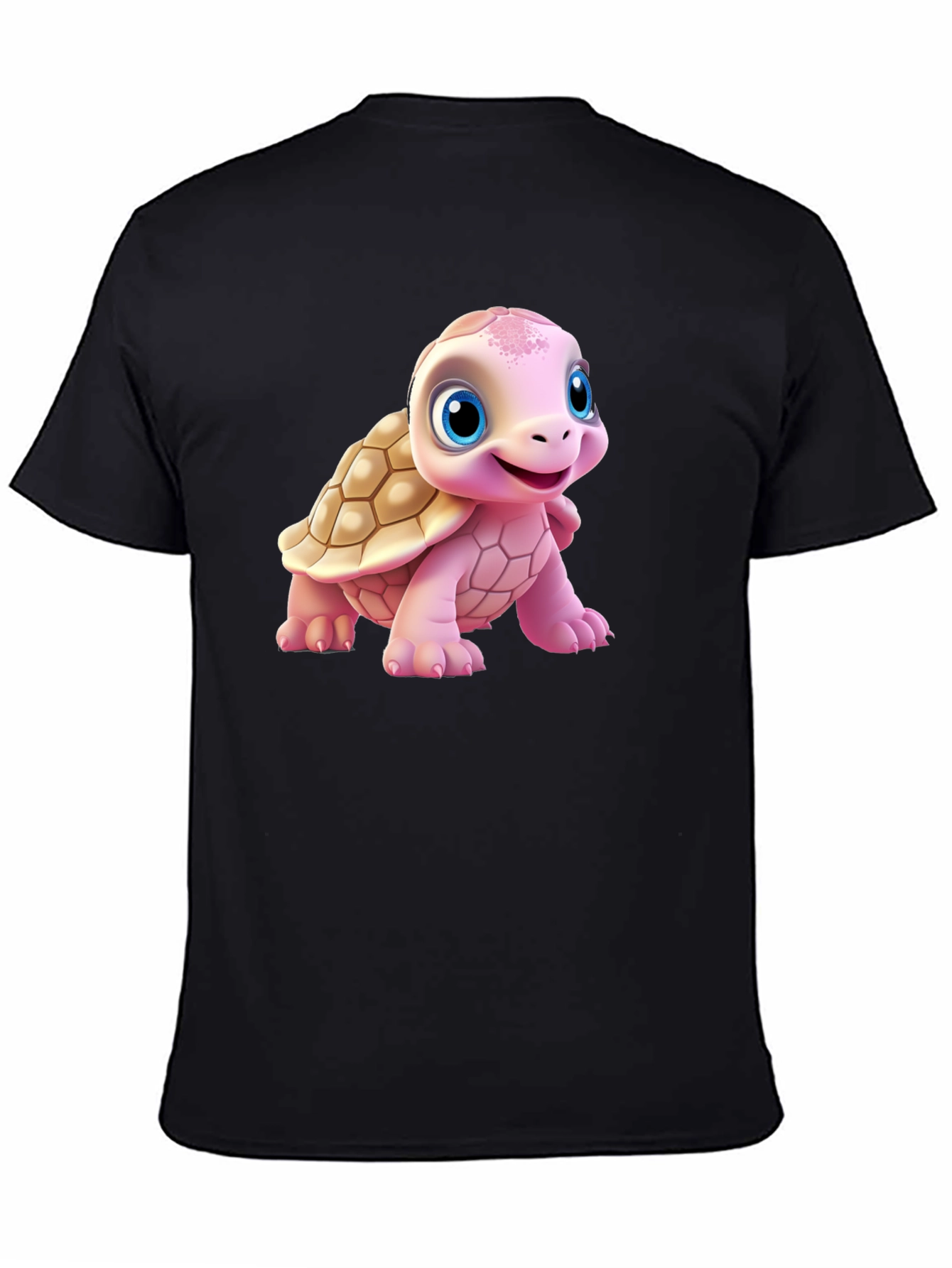 Cute Turtle Graphic Tee - Black Unisex T-Shirt
