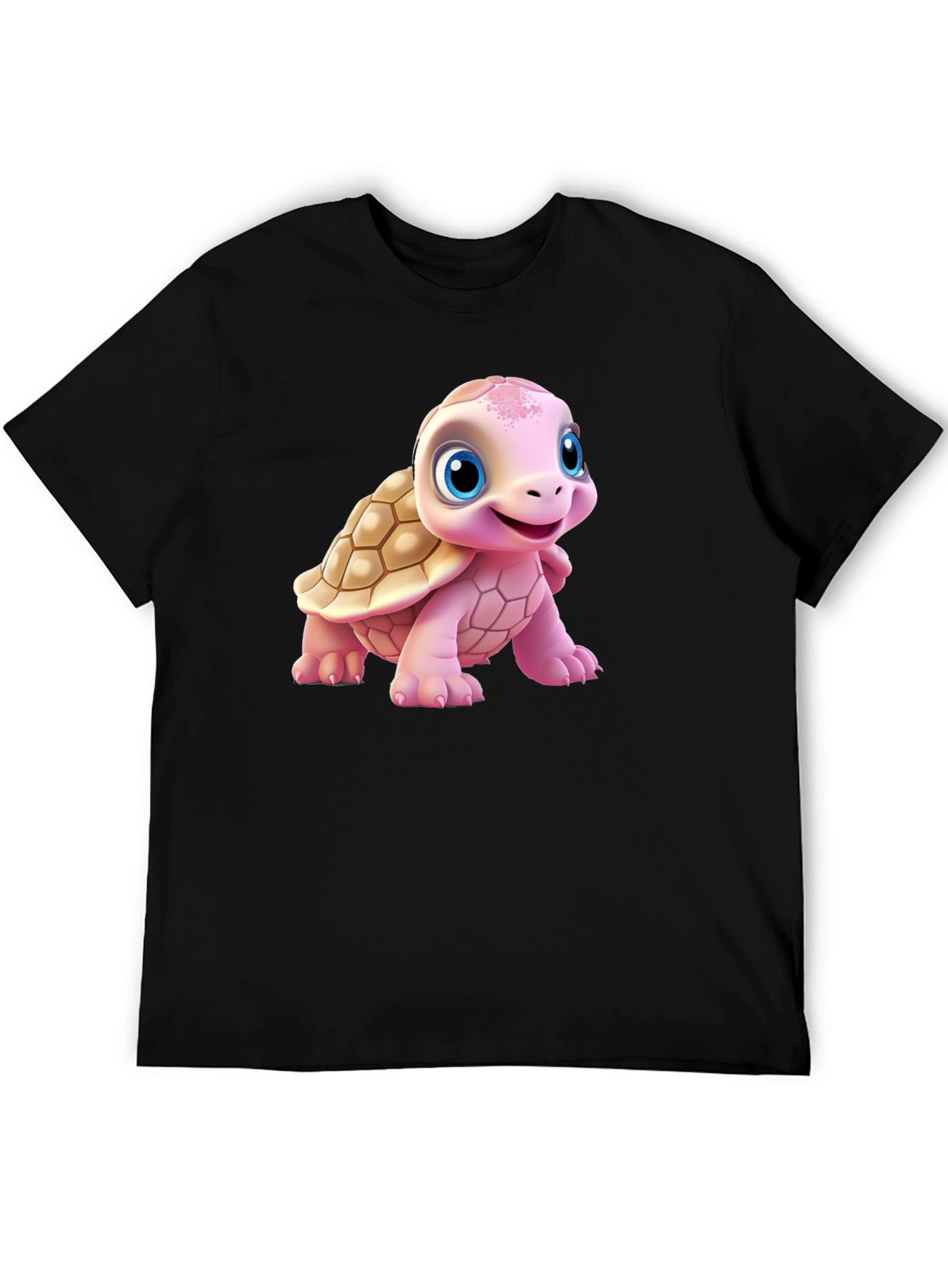 Cute Turtle Graphic Tee - Black Unisex T-Shirt