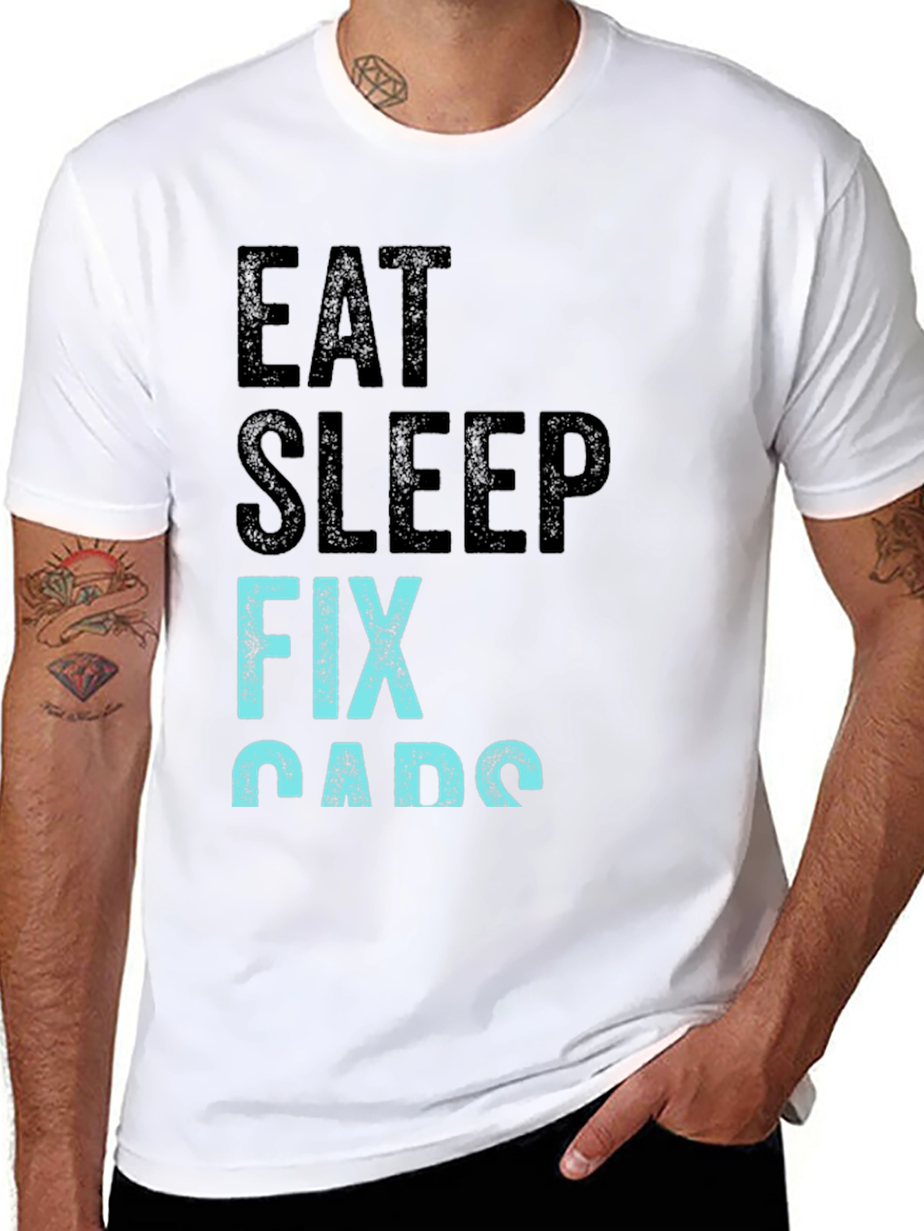 Eat Sleep Fix Cabs T-Shirt - Funny Mechanic Tee