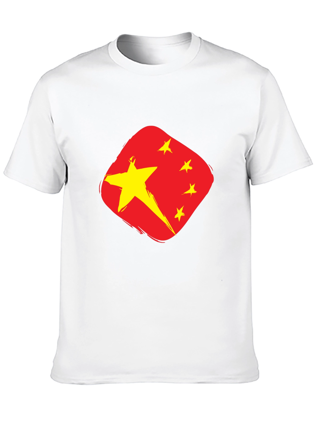 China Flag Graphic Tee - Black Cotton T-Shirt