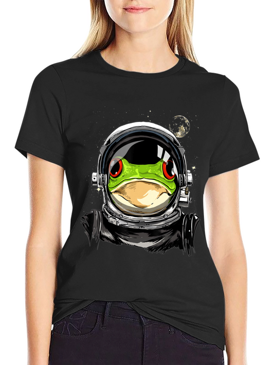 Astronaut Frog Graphic T-Shirt - Outer Space Style