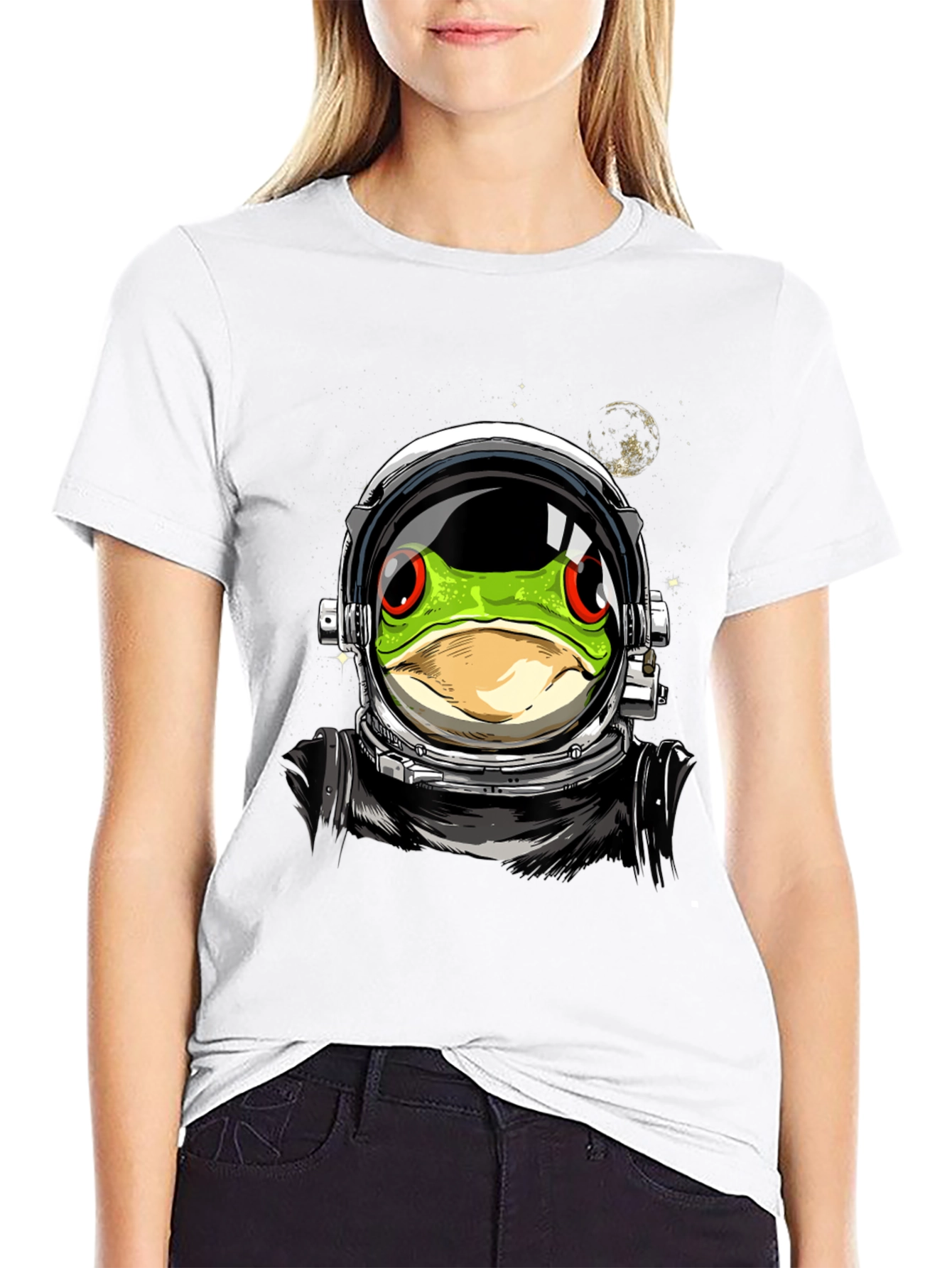 Astronaut Frog Graphic T-Shirt - Outer Space Style