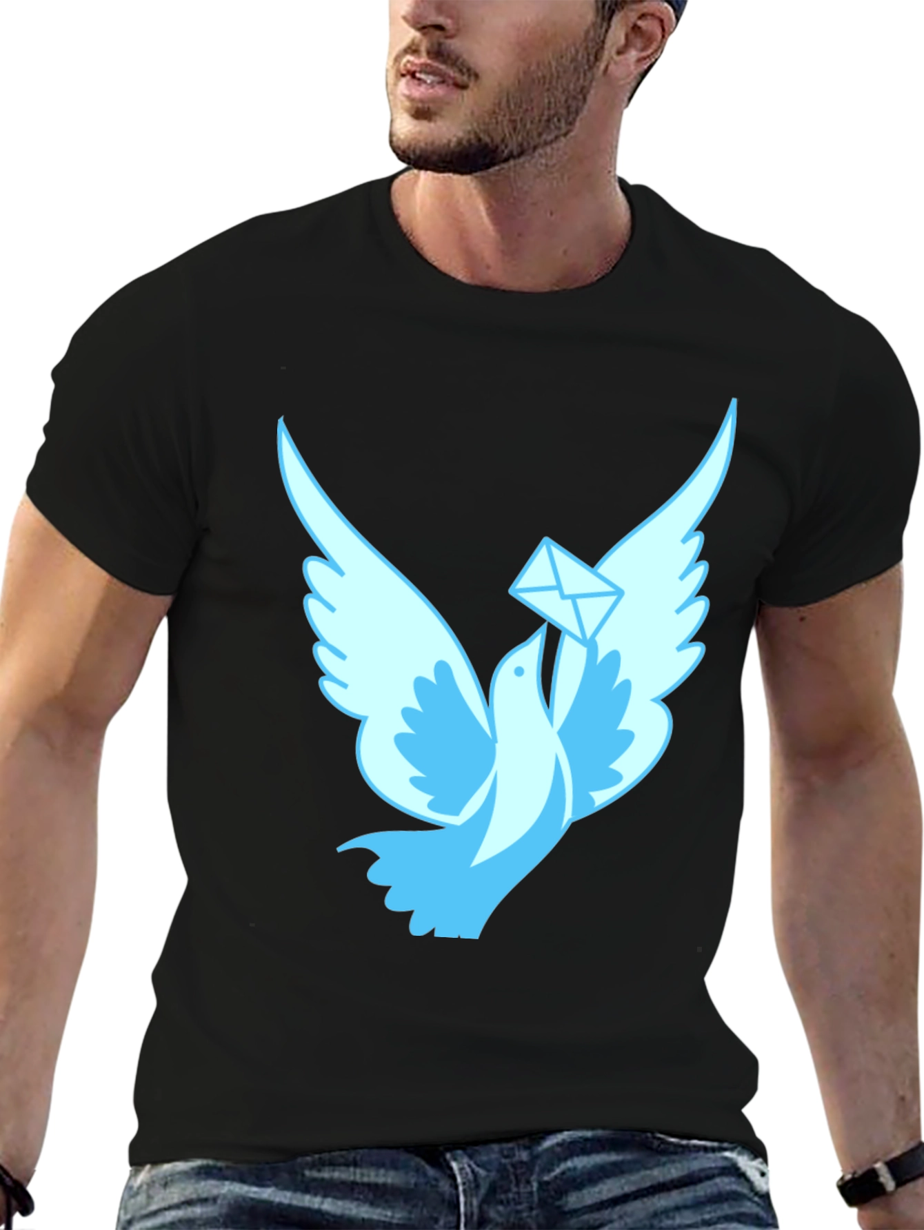 Dove With Letter Graphic T-Shirt