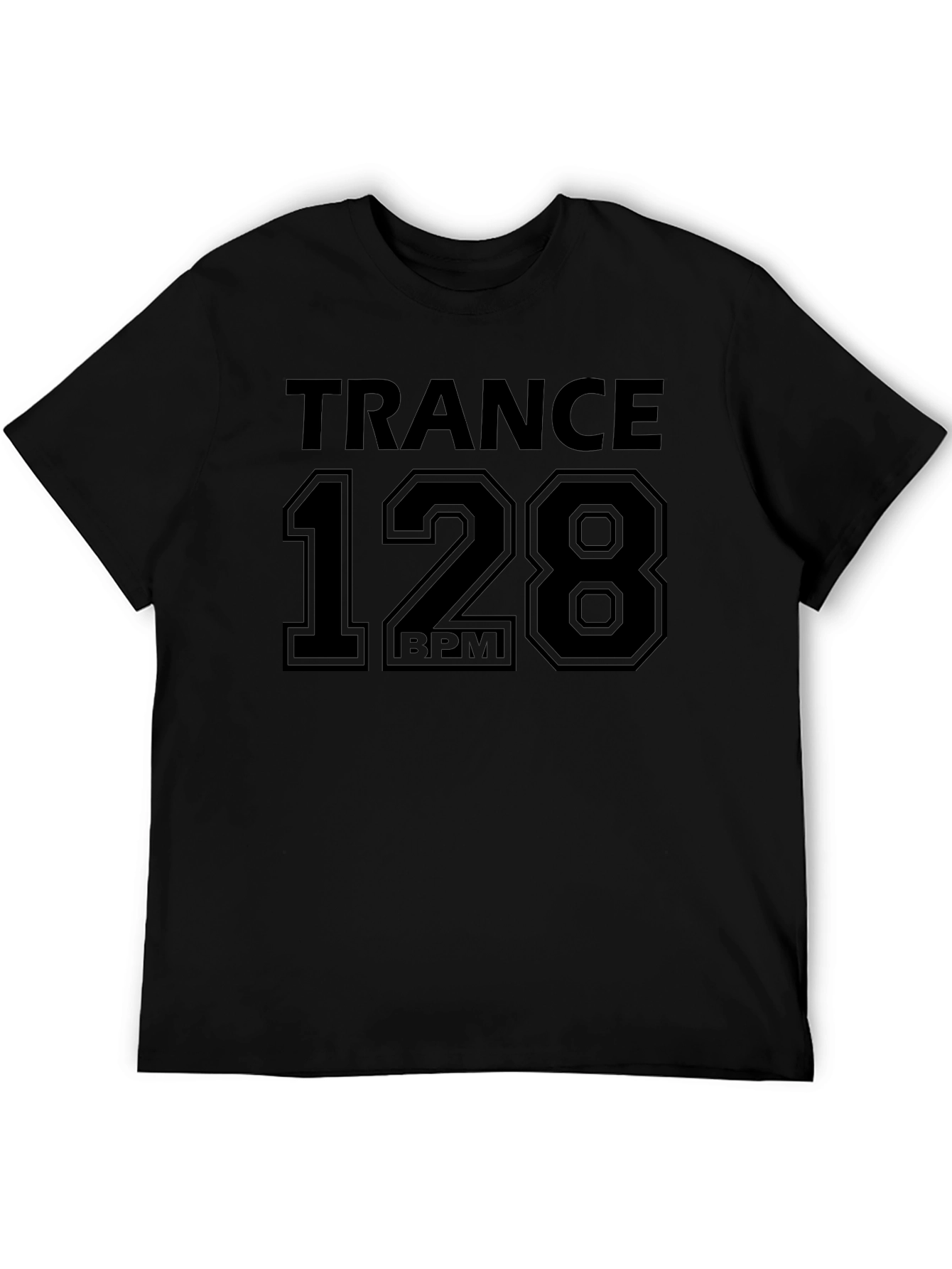 Trance Music 128 BPM Black Graphic Tee