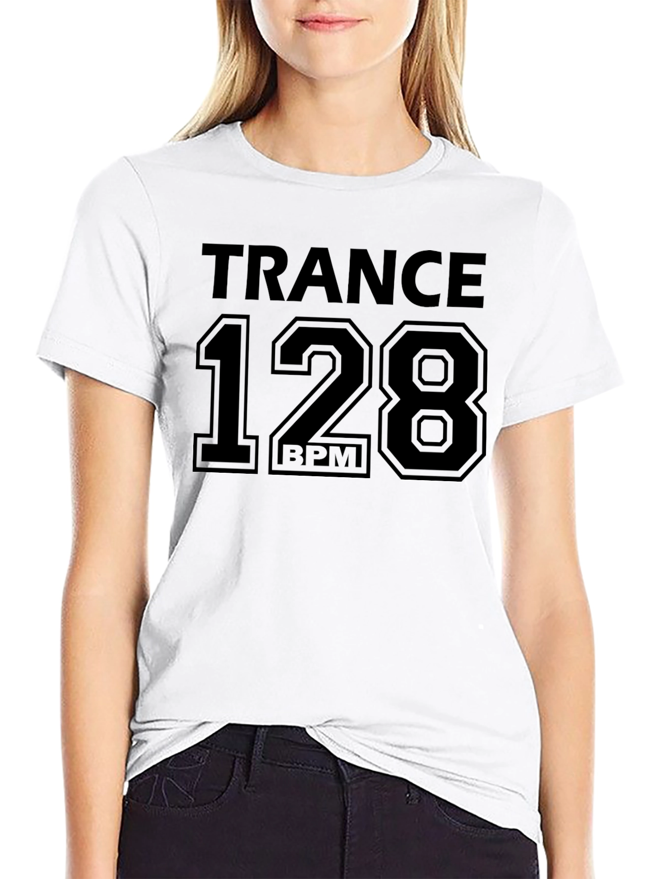Trance Music 128 BPM Black Graphic Tee