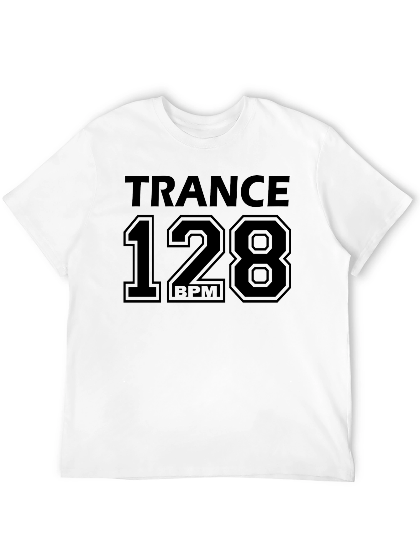 Trance Music 128 BPM Black Graphic Tee
