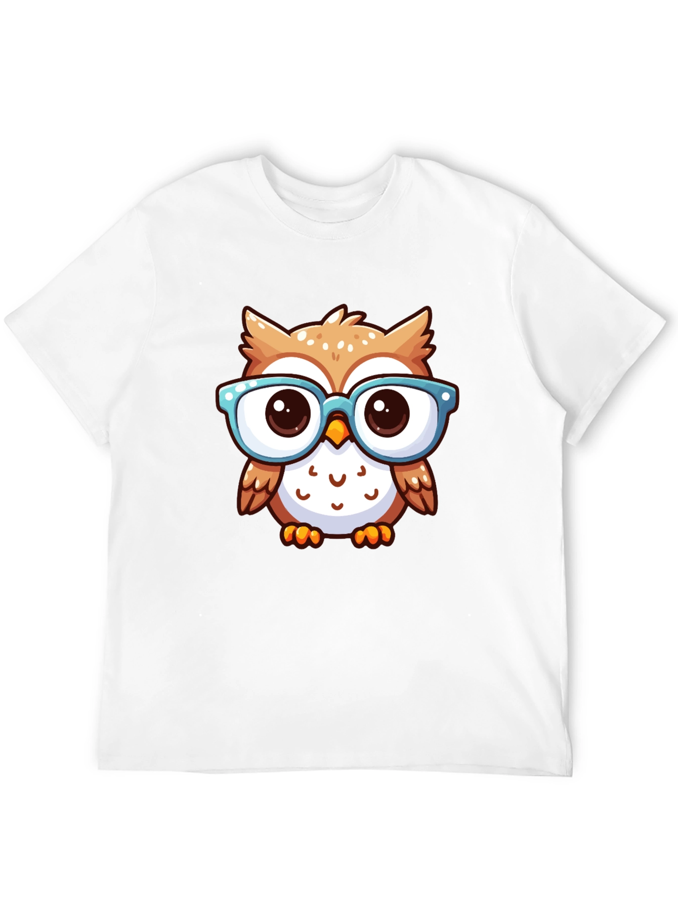 Nerdy Owl Graphic Tee - Black Cotton T-Shirt