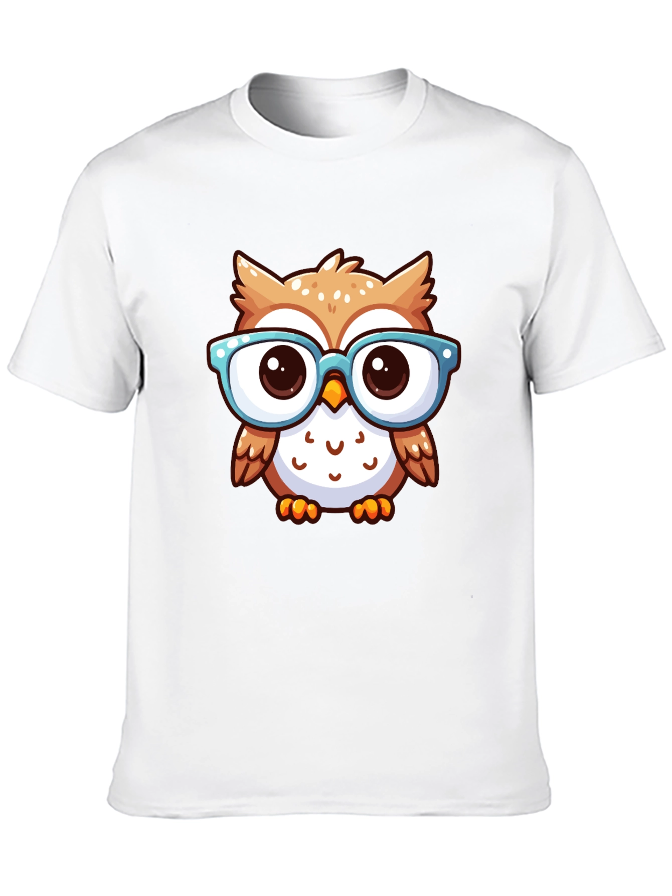 Nerdy Owl Graphic Tee - Black Cotton T-Shirt