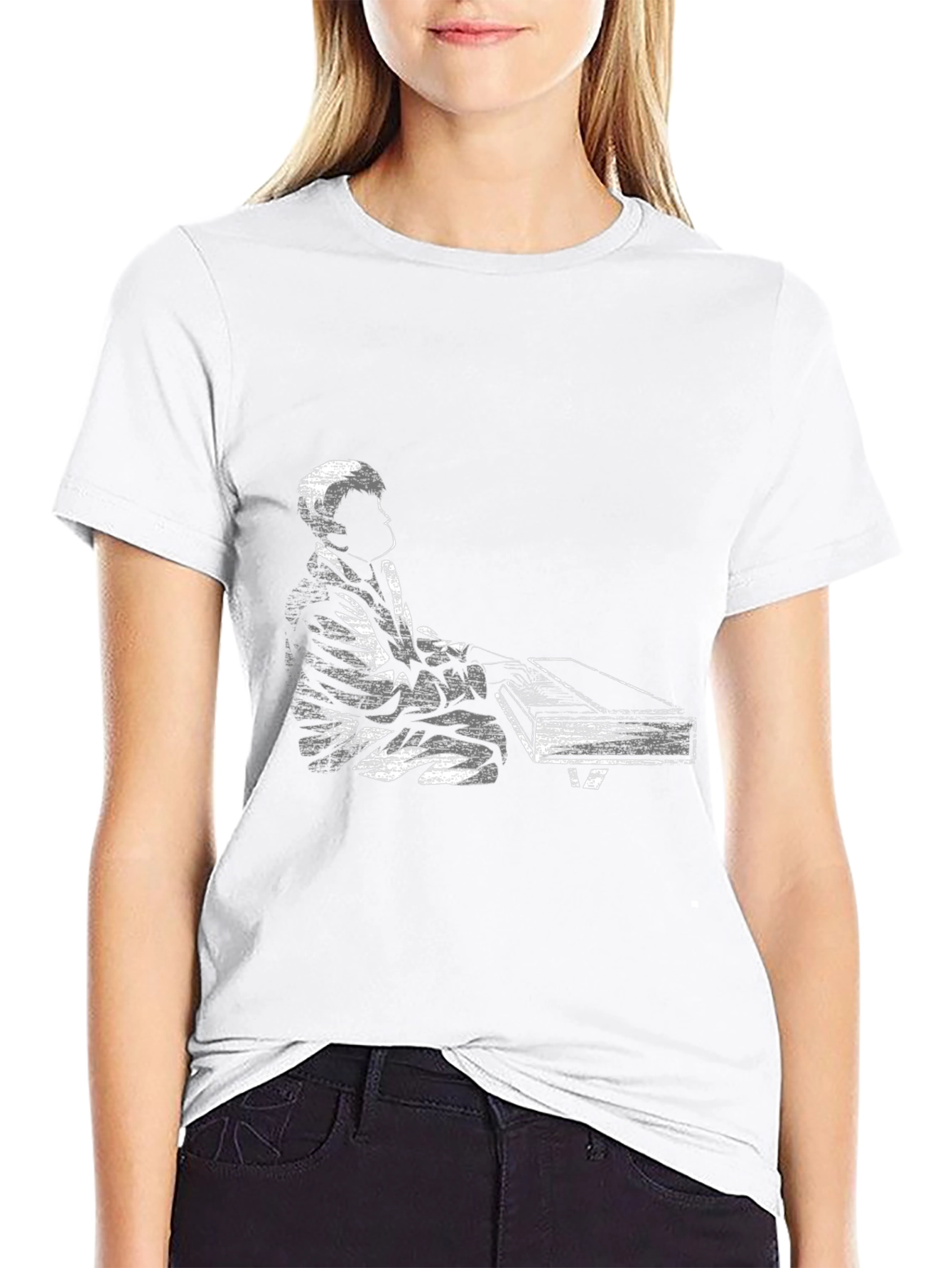 Piano Player Graphic Tee - Black