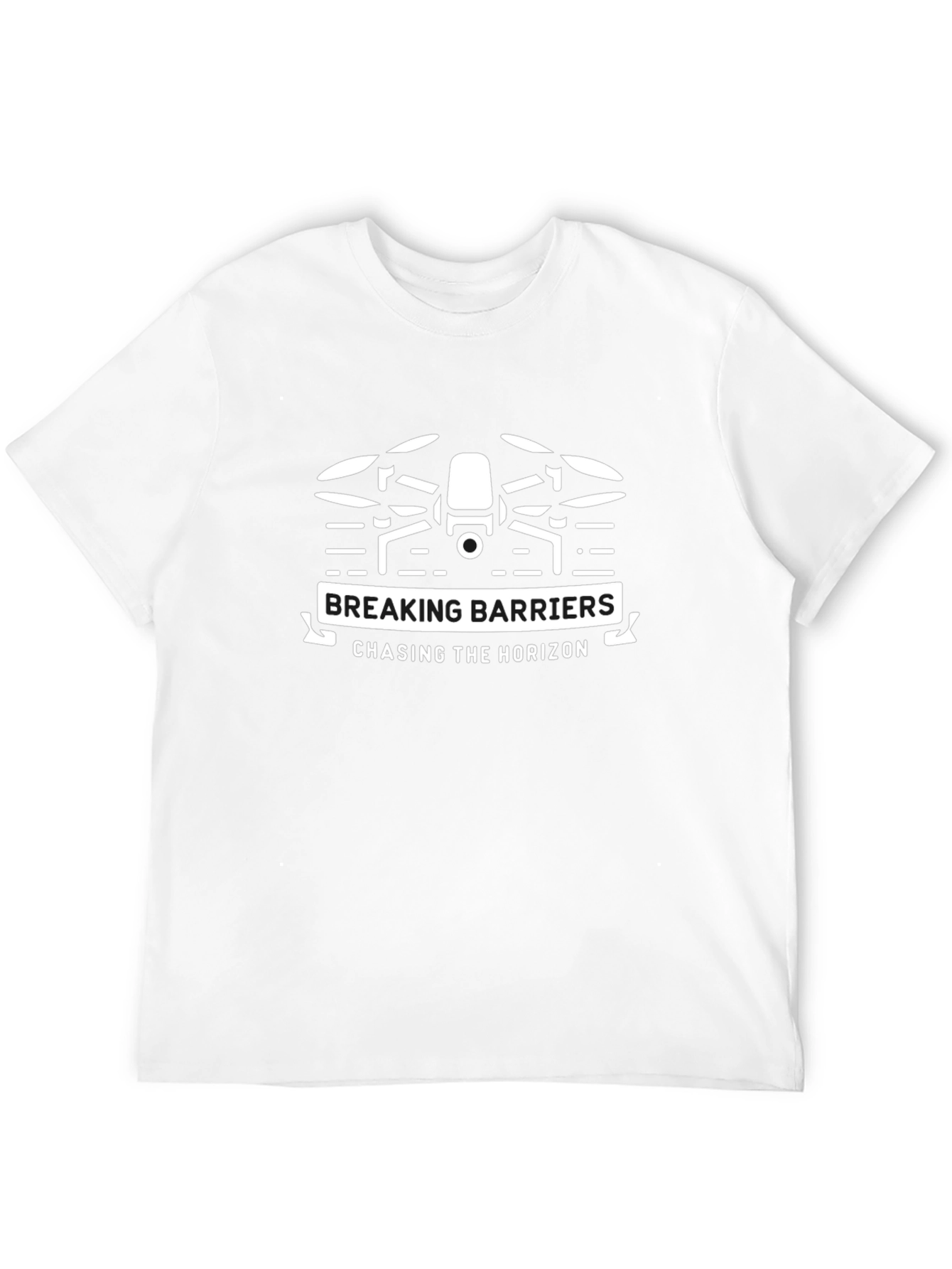 Breaking Barriers Drone Graphic T-Shirt - Black