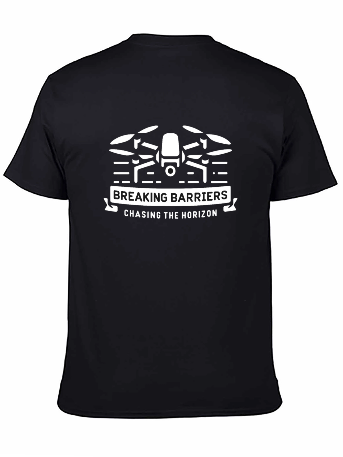 Breaking Barriers Drone Graphic T-Shirt - Black