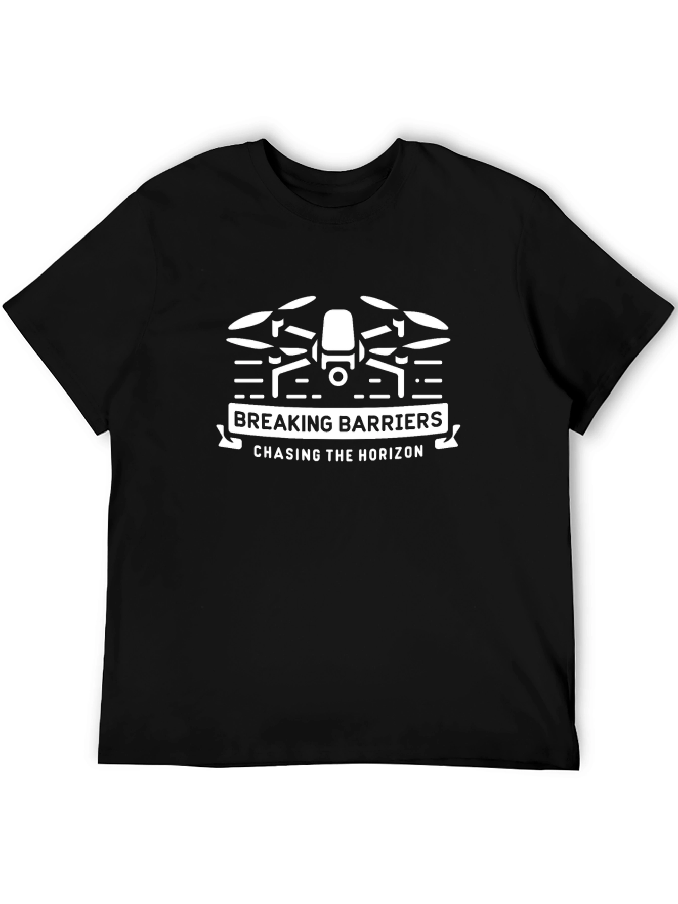 Breaking Barriers Drone Graphic T-Shirt - Black