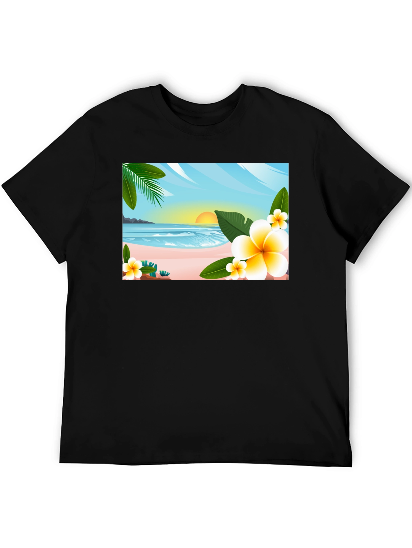 Tropical Beach Graphic T-Shirt