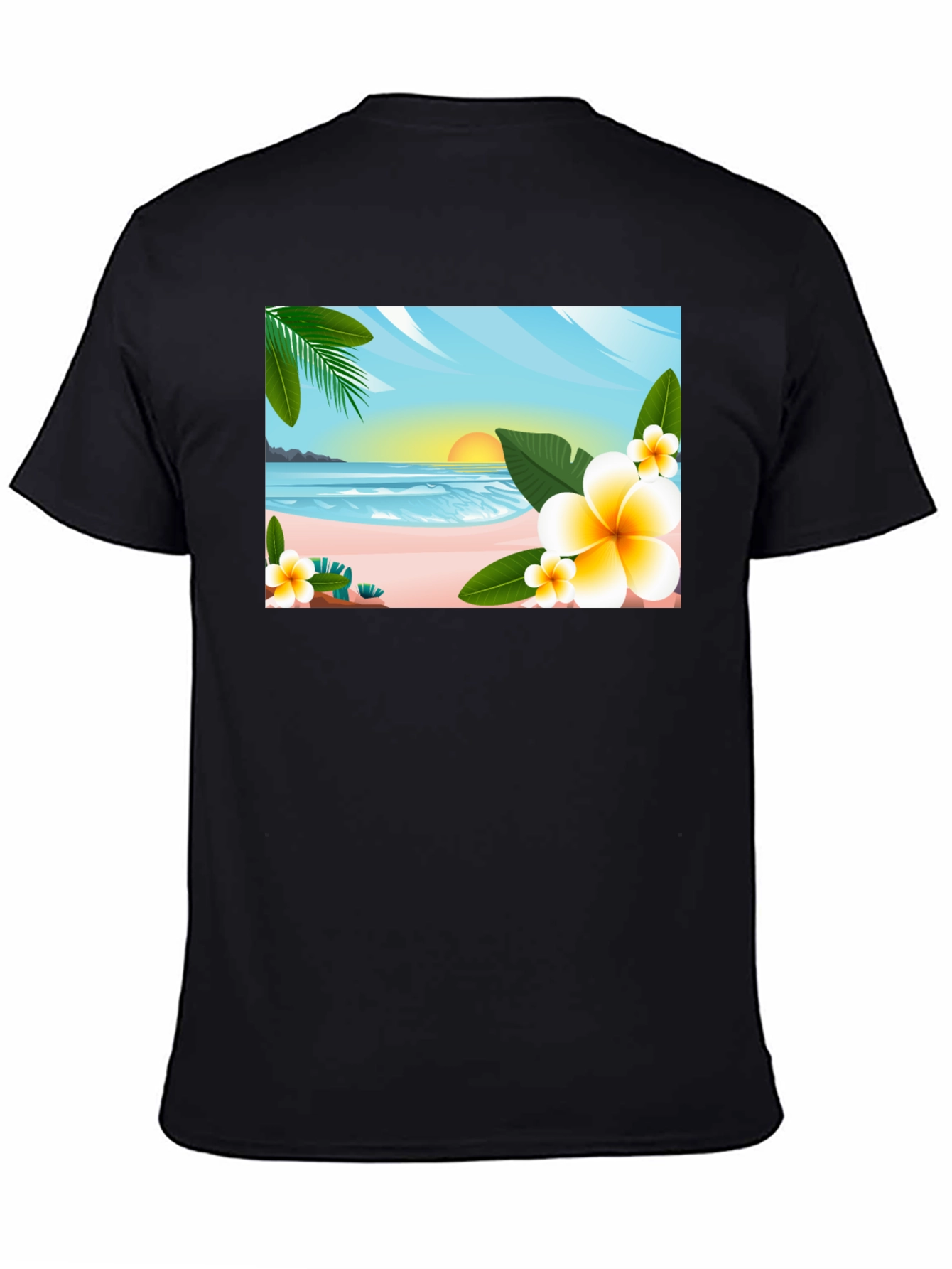 Tropical Beach Graphic T-Shirt