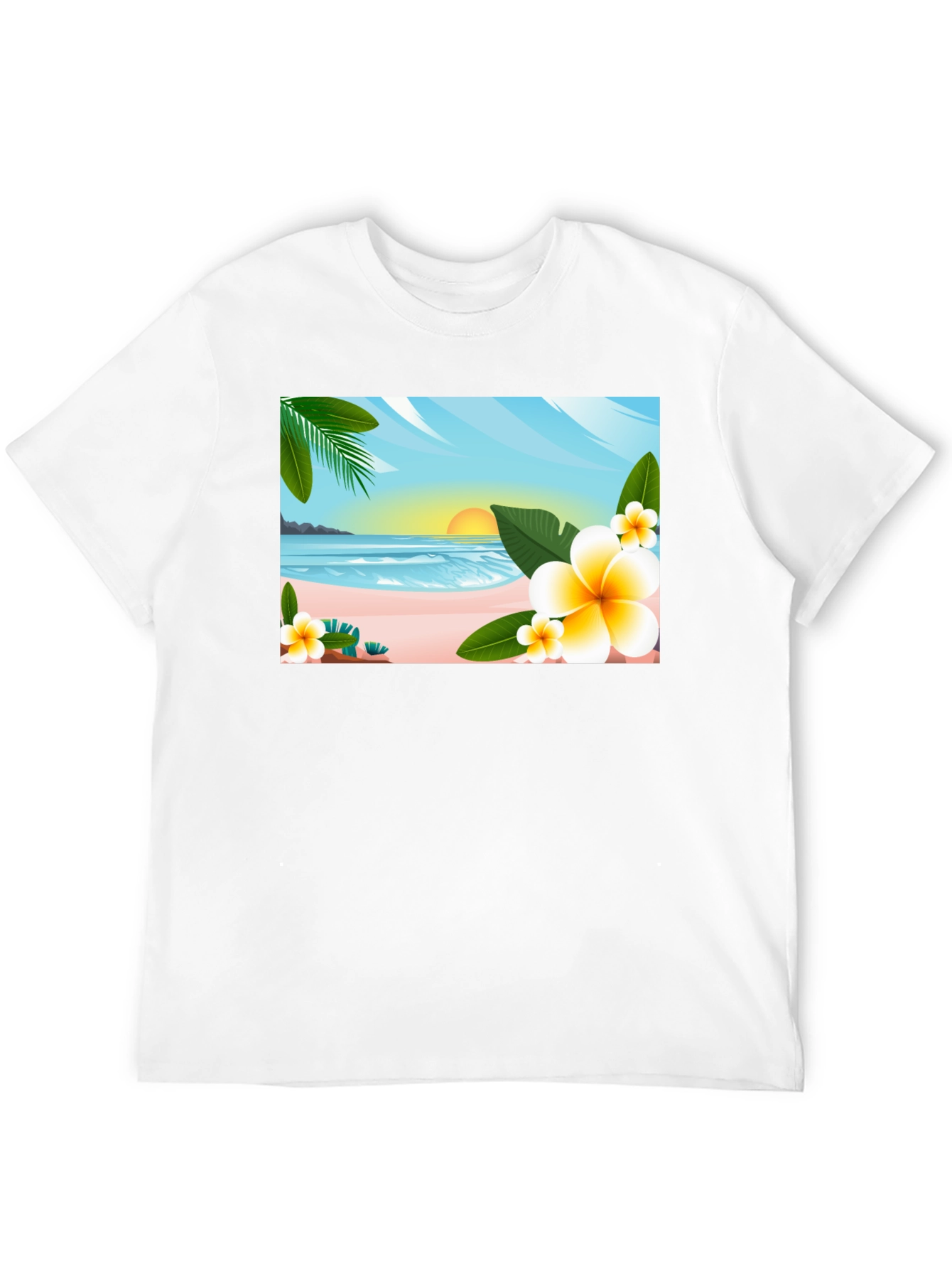 Tropical Beach Graphic T-Shirt