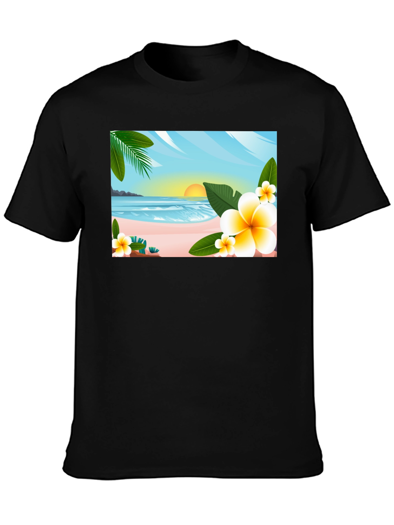Tropical Beach Graphic T-Shirt