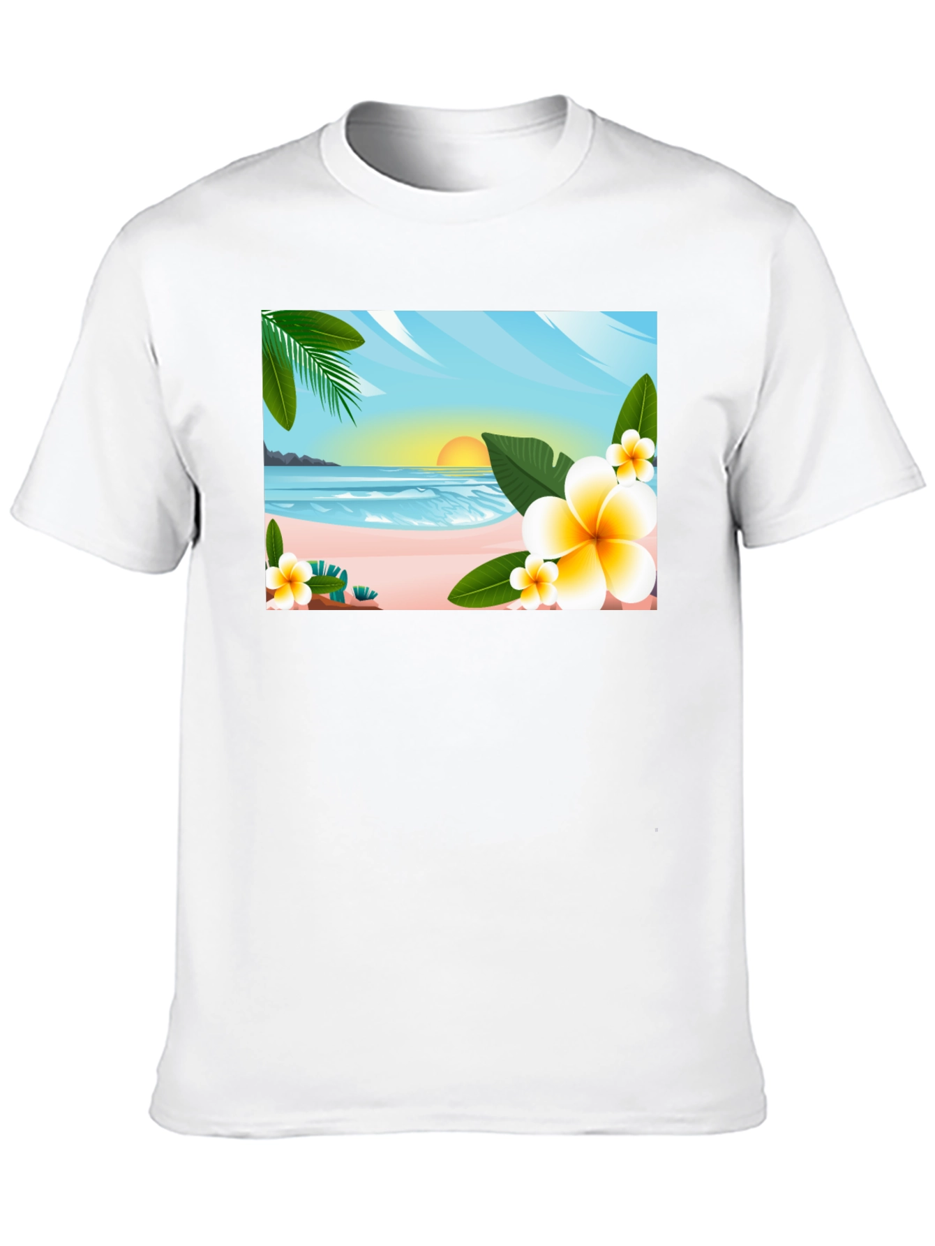 Tropical Beach Graphic T-Shirt