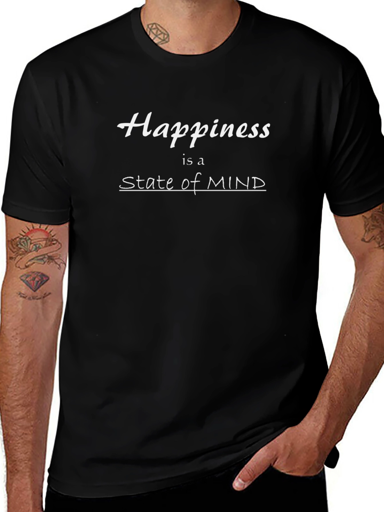 Happiness State of Mind Black T-Shirt