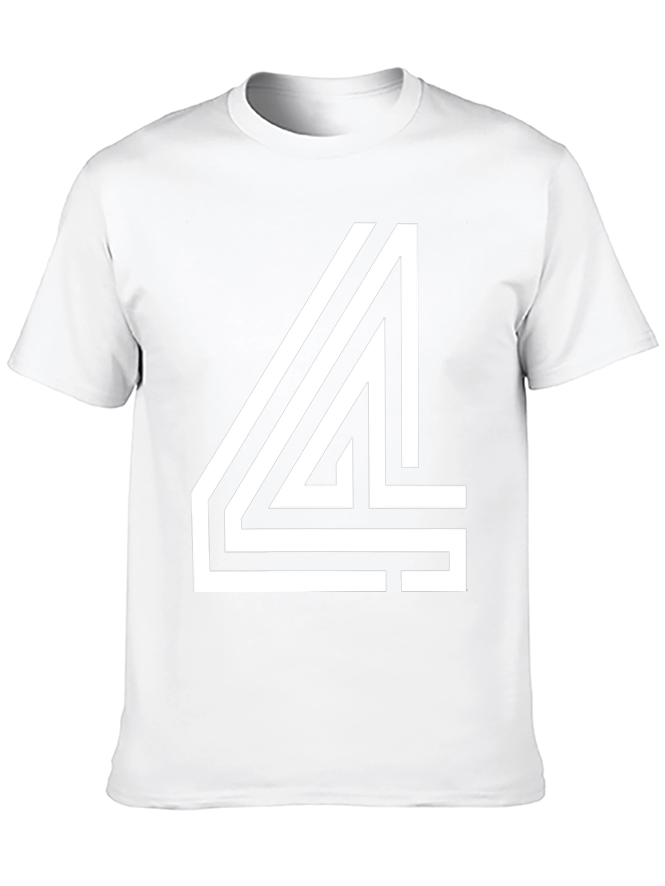 Bold Number 4 Graphic Tee - Black Cotton Blend