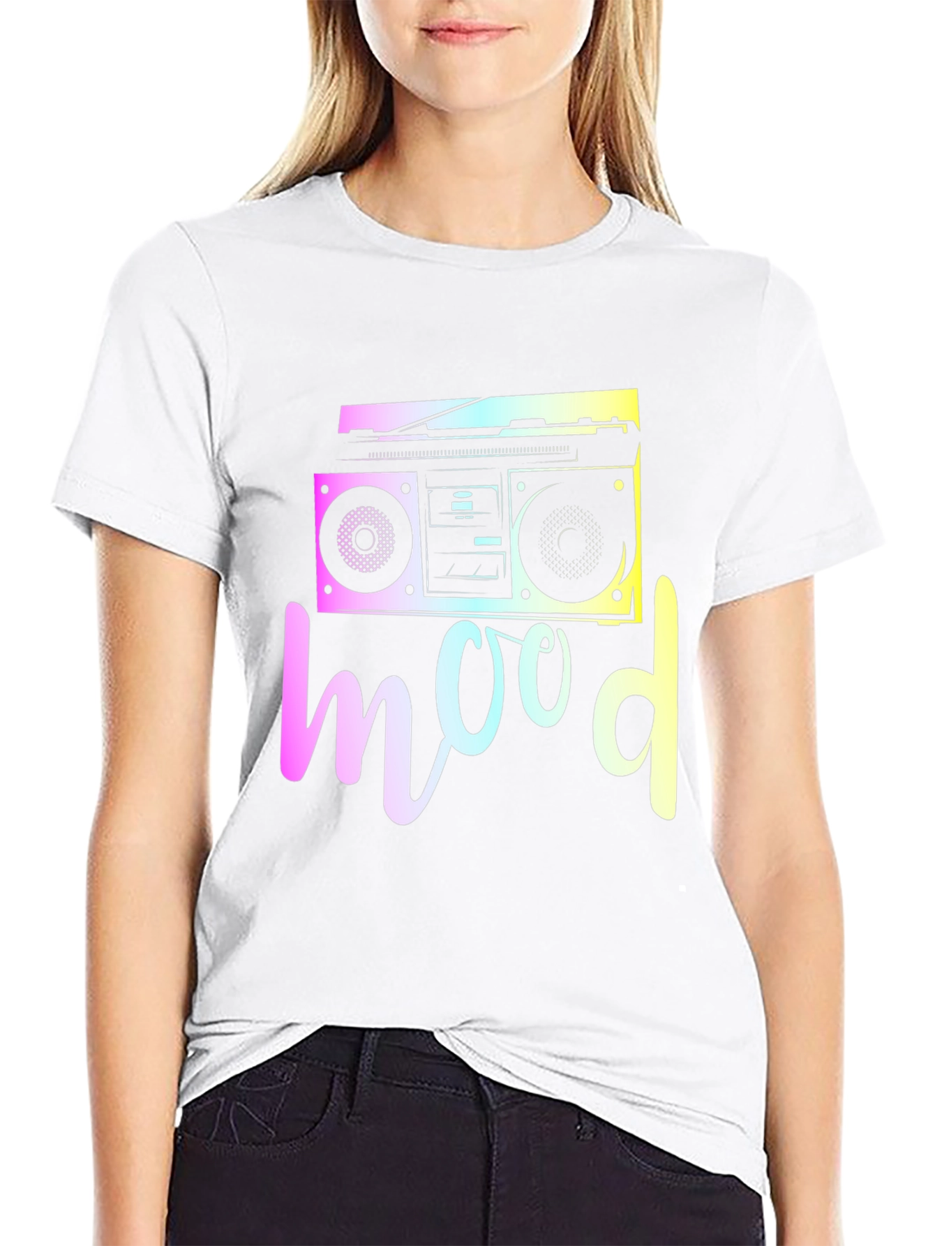 Retro Mood T-Shirt - Boombox Graphic Tee