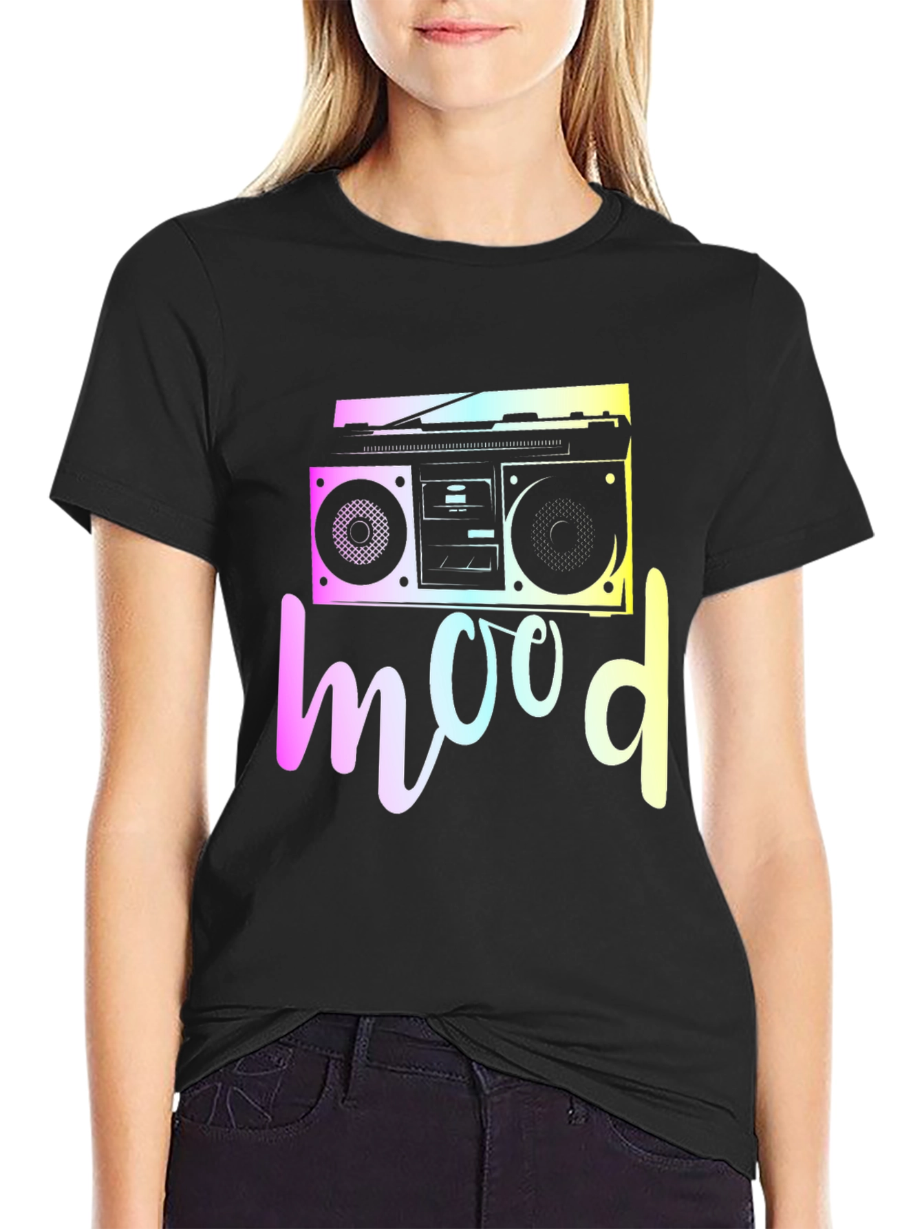 Retro Mood T-Shirt - Boombox Graphic Tee