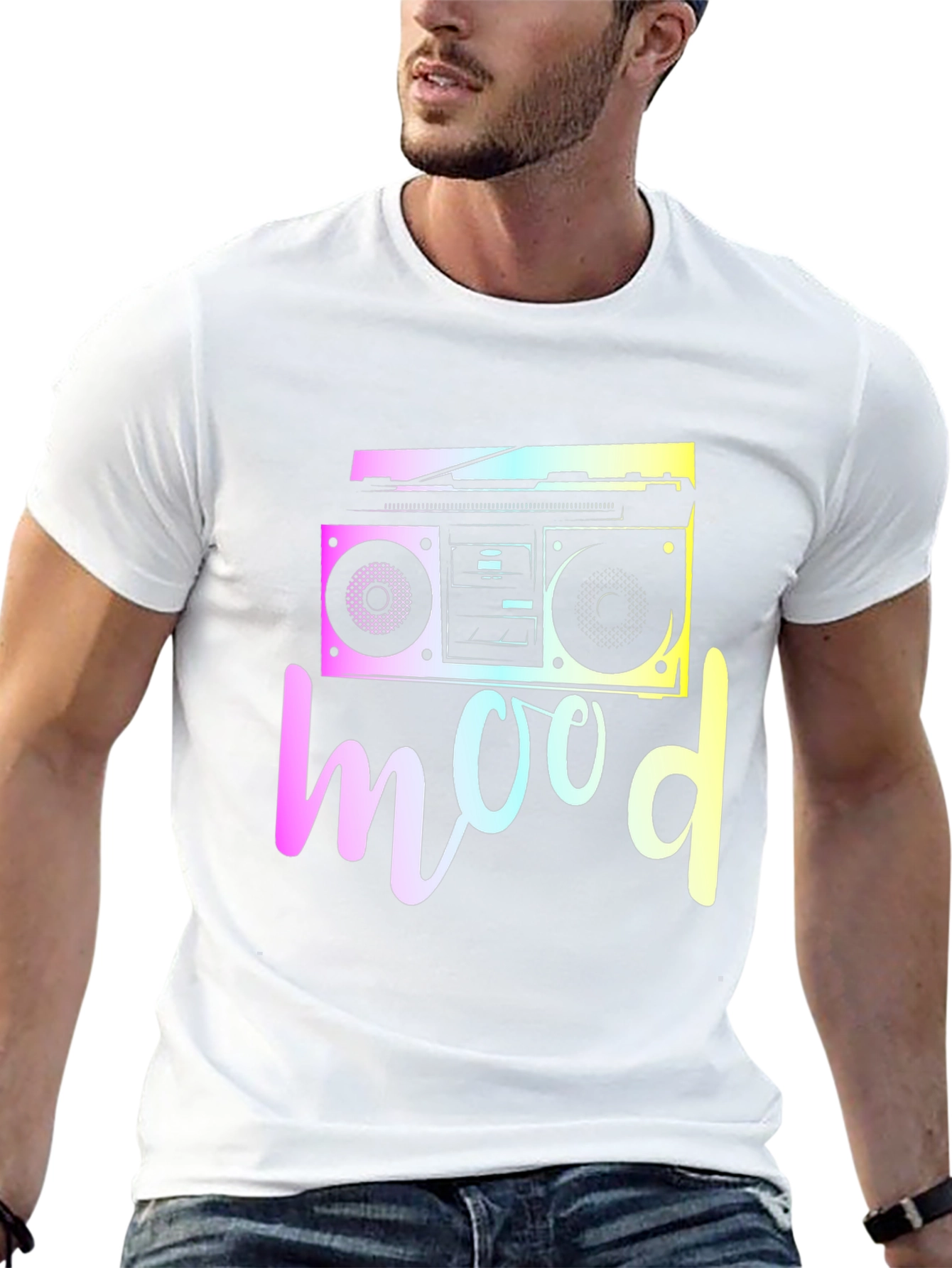 Retro Mood T-Shirt - Boombox Graphic Tee