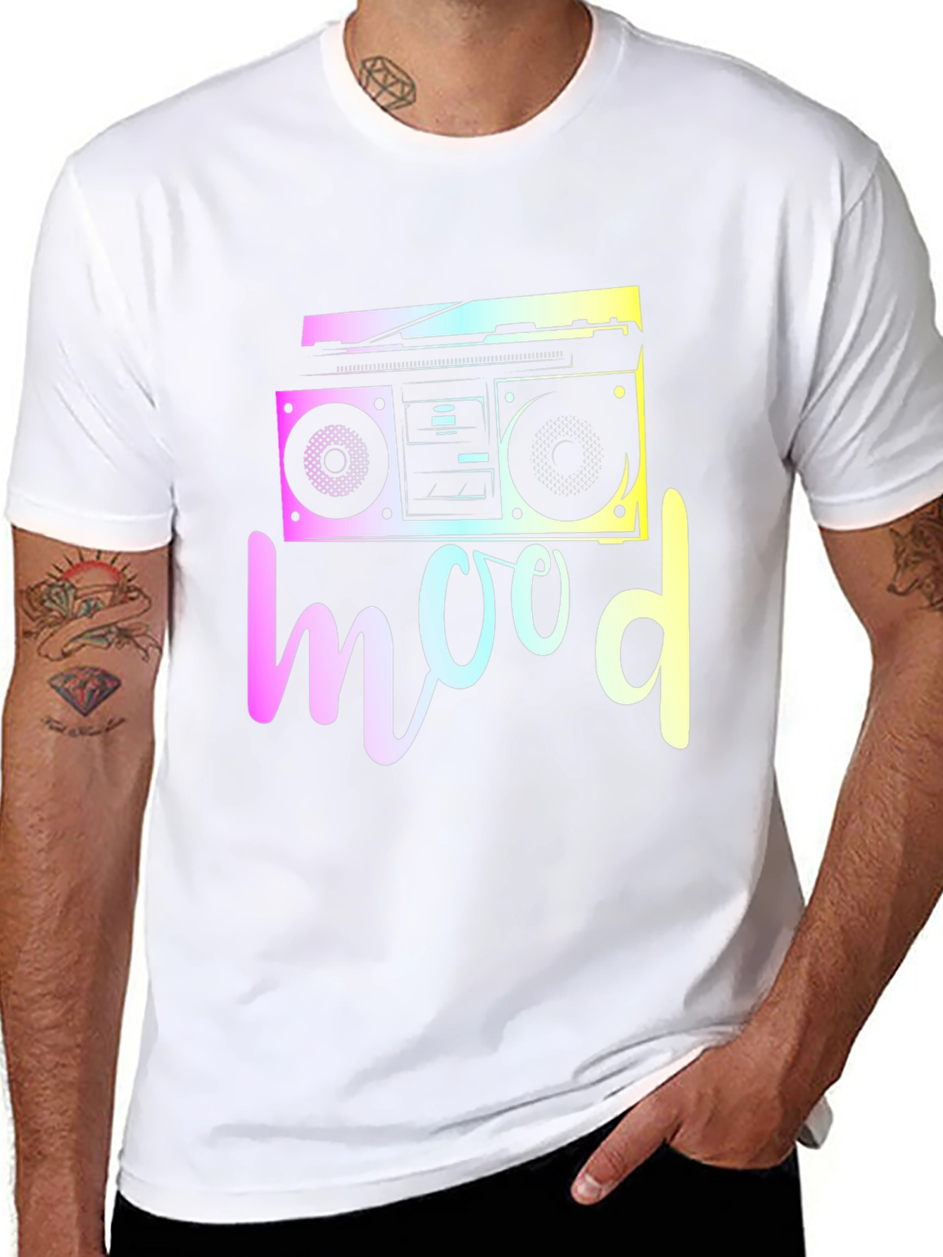 Retro Mood T-Shirt - Boombox Graphic Tee